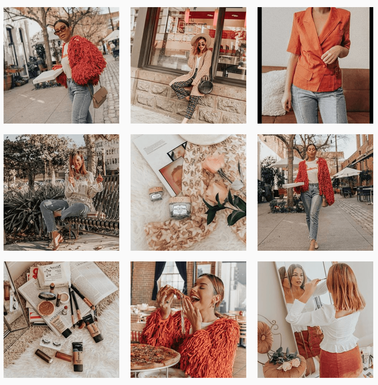Griglia Instagram moda arancione, 1274x1296 Full HD Verticale, Smartphone