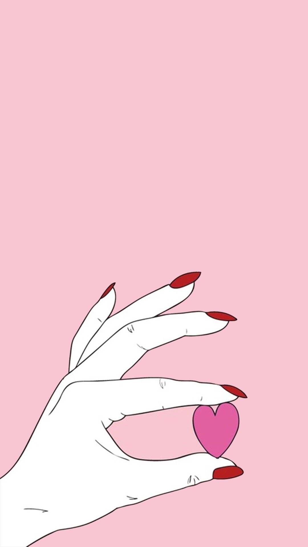 Mano con cuore rosa, 1080x1920 Full HD Verticale, iPhone