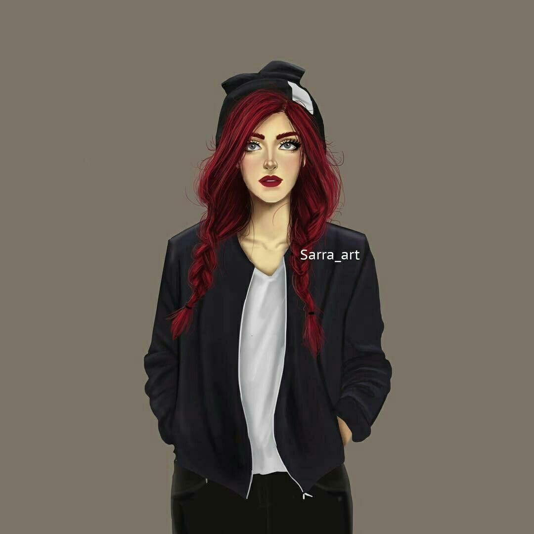 Ragazza illustrata capelli rossi, 1080x1080 HD, PC Desktop
