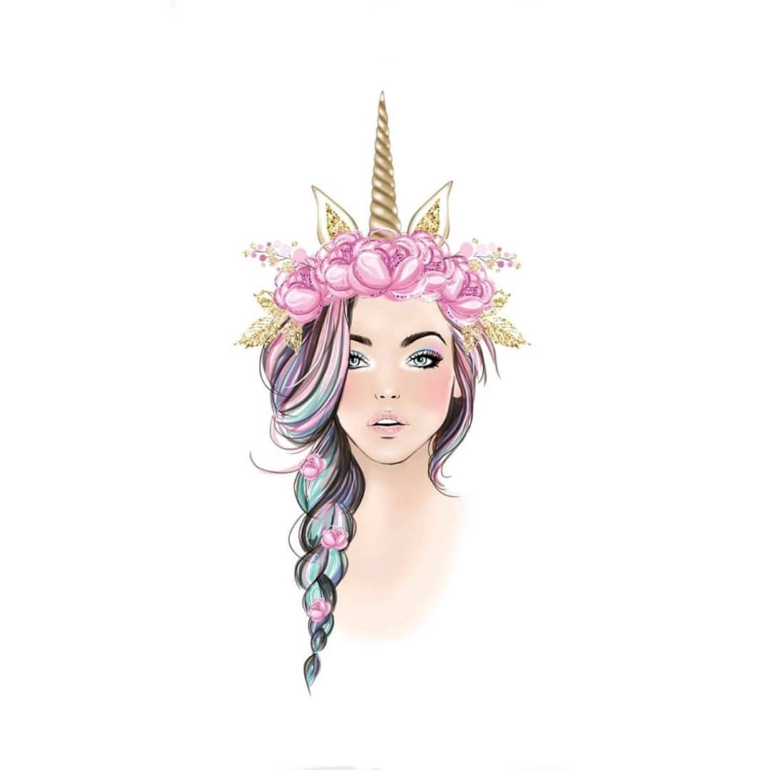 Ragazza unicorno con fiori, 1080x1080 HD, Laptop