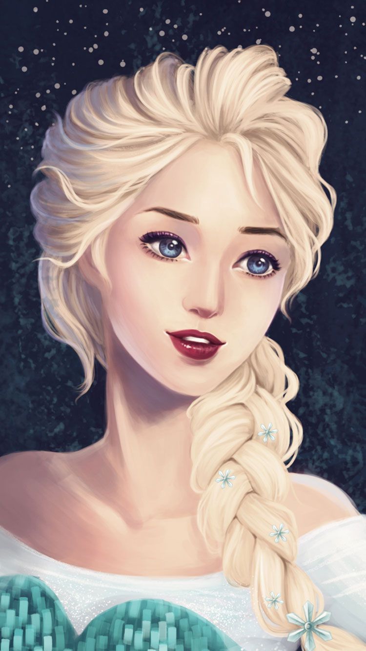 Elsa Frozen illustrazione, 750x1334 Verticale, Telefono