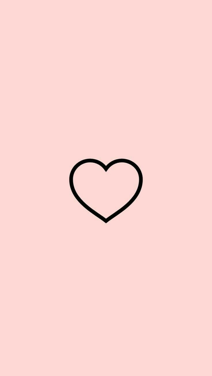 Cuore contorno rosa pastello, 736x1308 Verticale, Mobile