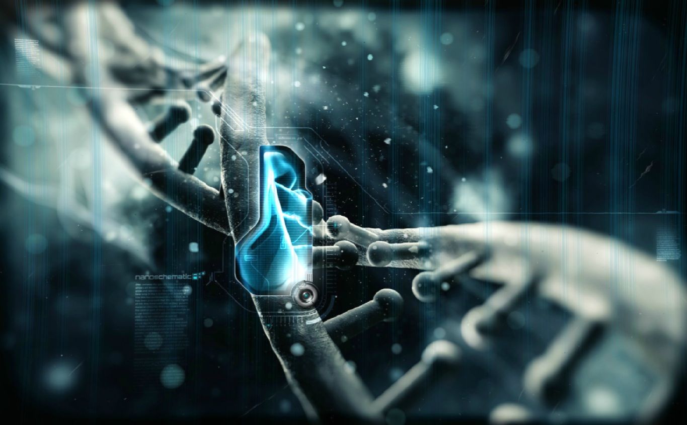 capsula blu doppia elica DNA, 1365x845 720p, PC