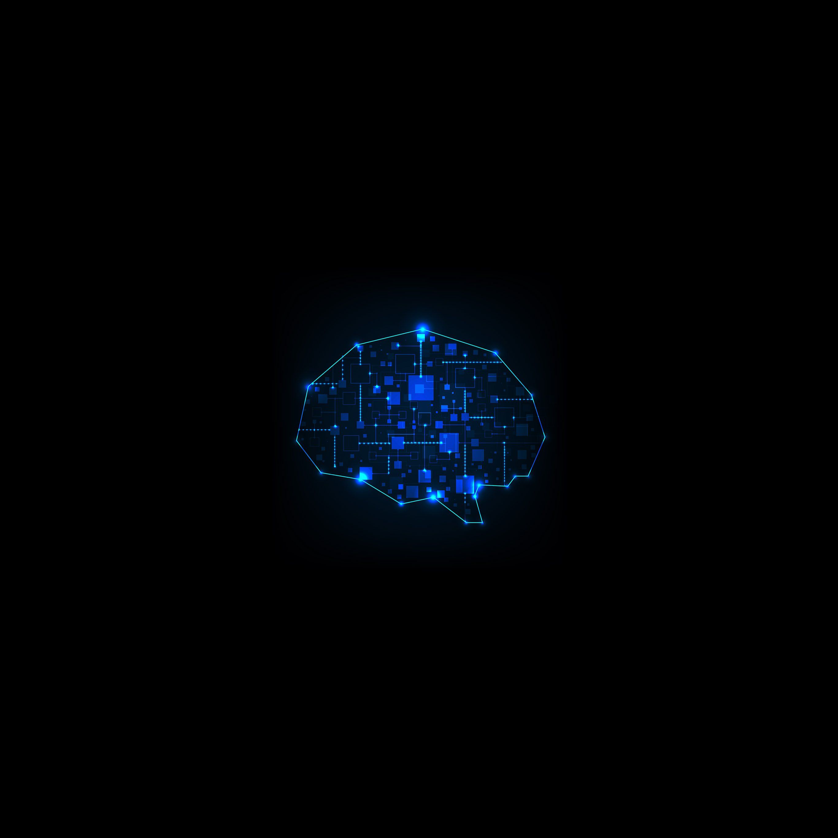 cervello circuito blu neon, 2732x2732 2K, Monitor Gaming