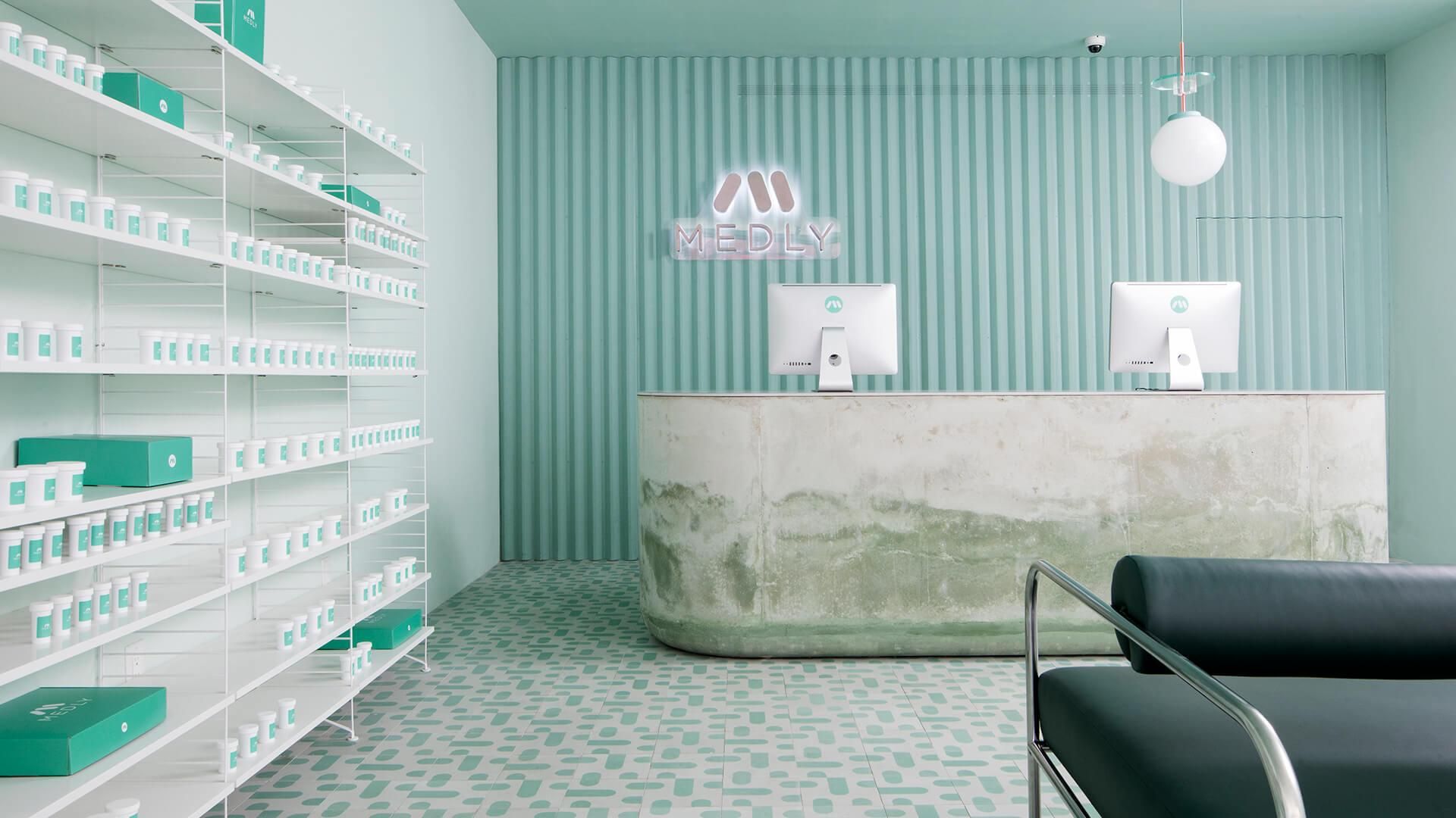 Interno farmacia minimalista verde, 1920x1080 Full HD 1080p, PC