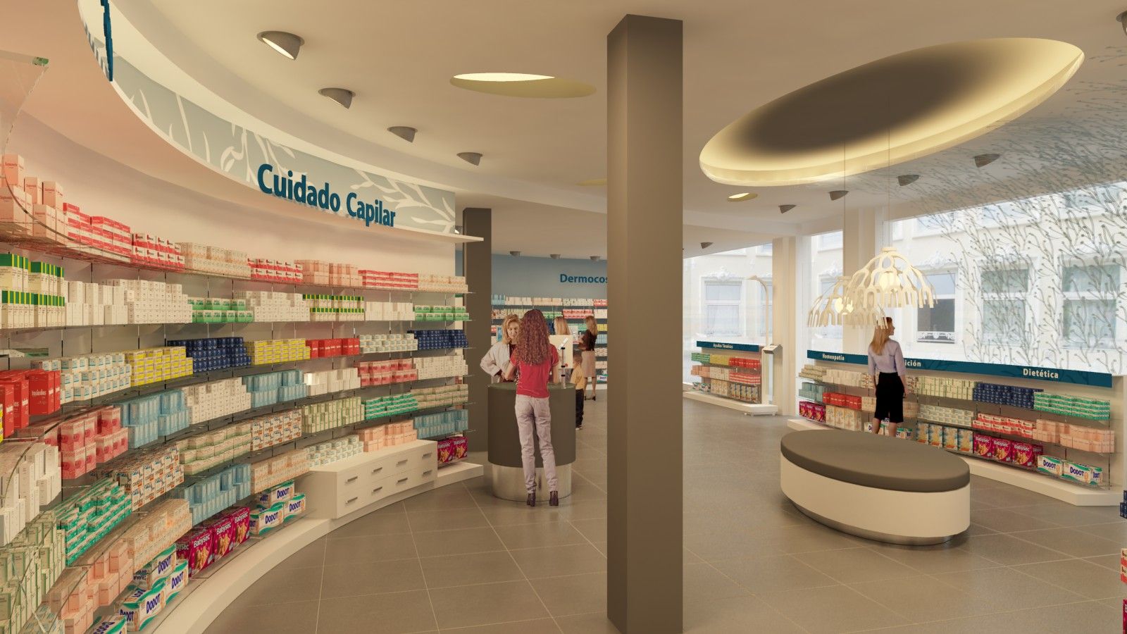 Interno farmacia verde bianco, 1600x900 HD, Desktop