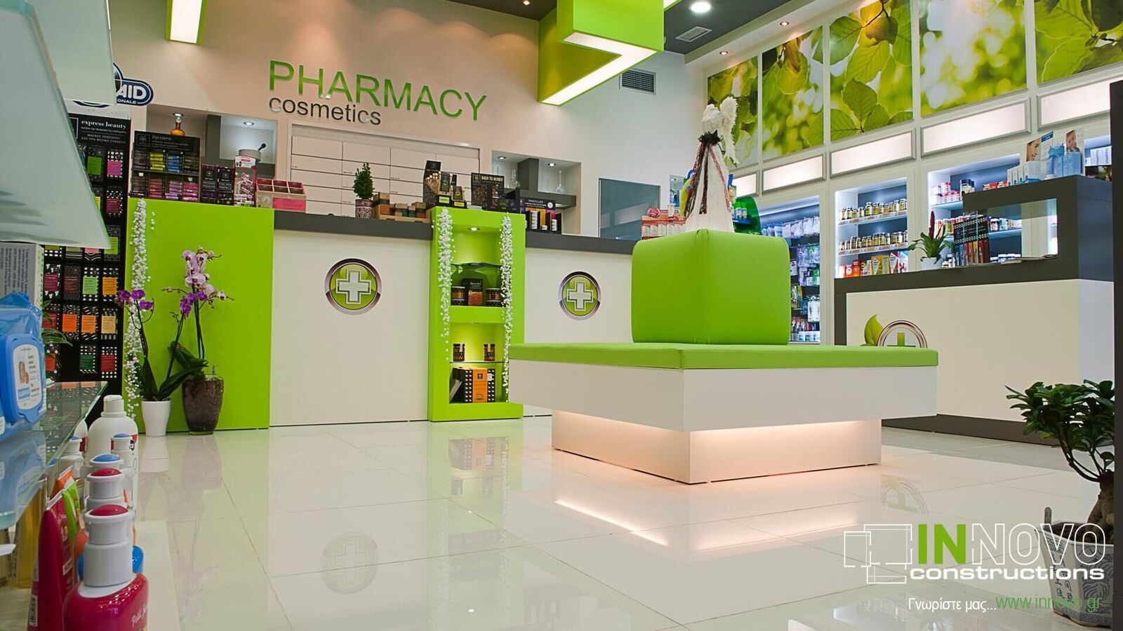 Interno farmacia bianca moderna, 1920x1080 Full HD 1080p, PC