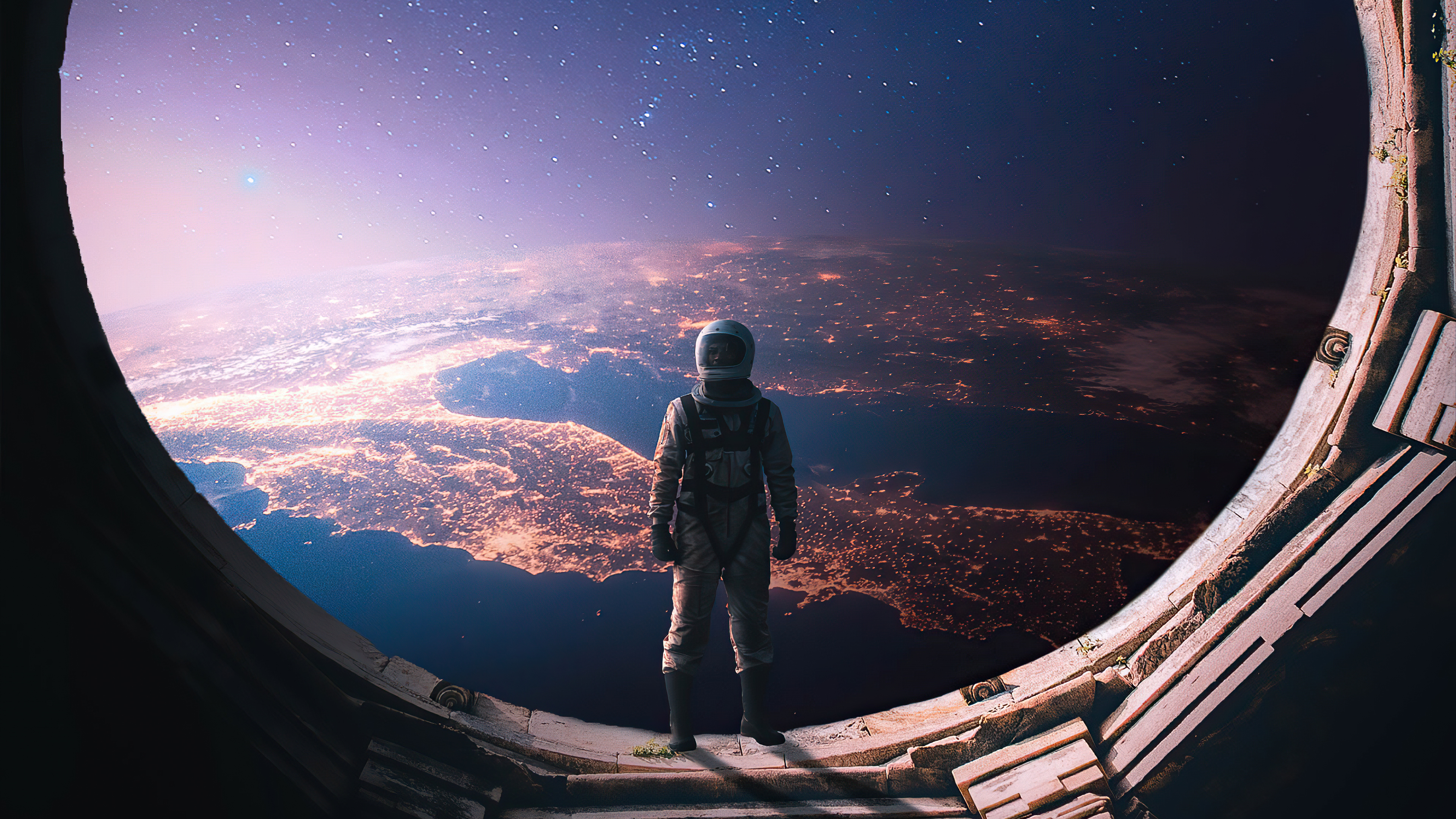 Astronauta stazione spaziale Terra, 3840x2160 UHD, PC 4K