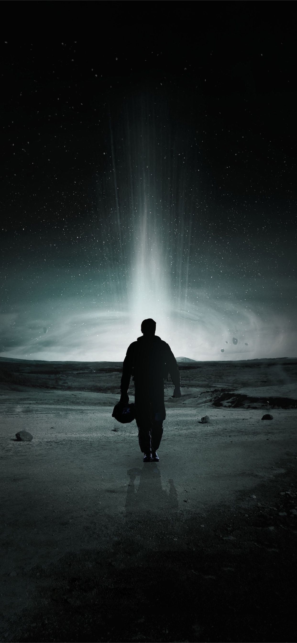 Interstellar silhouette uomo spazio, 1242x2688 Verticale, Telefono