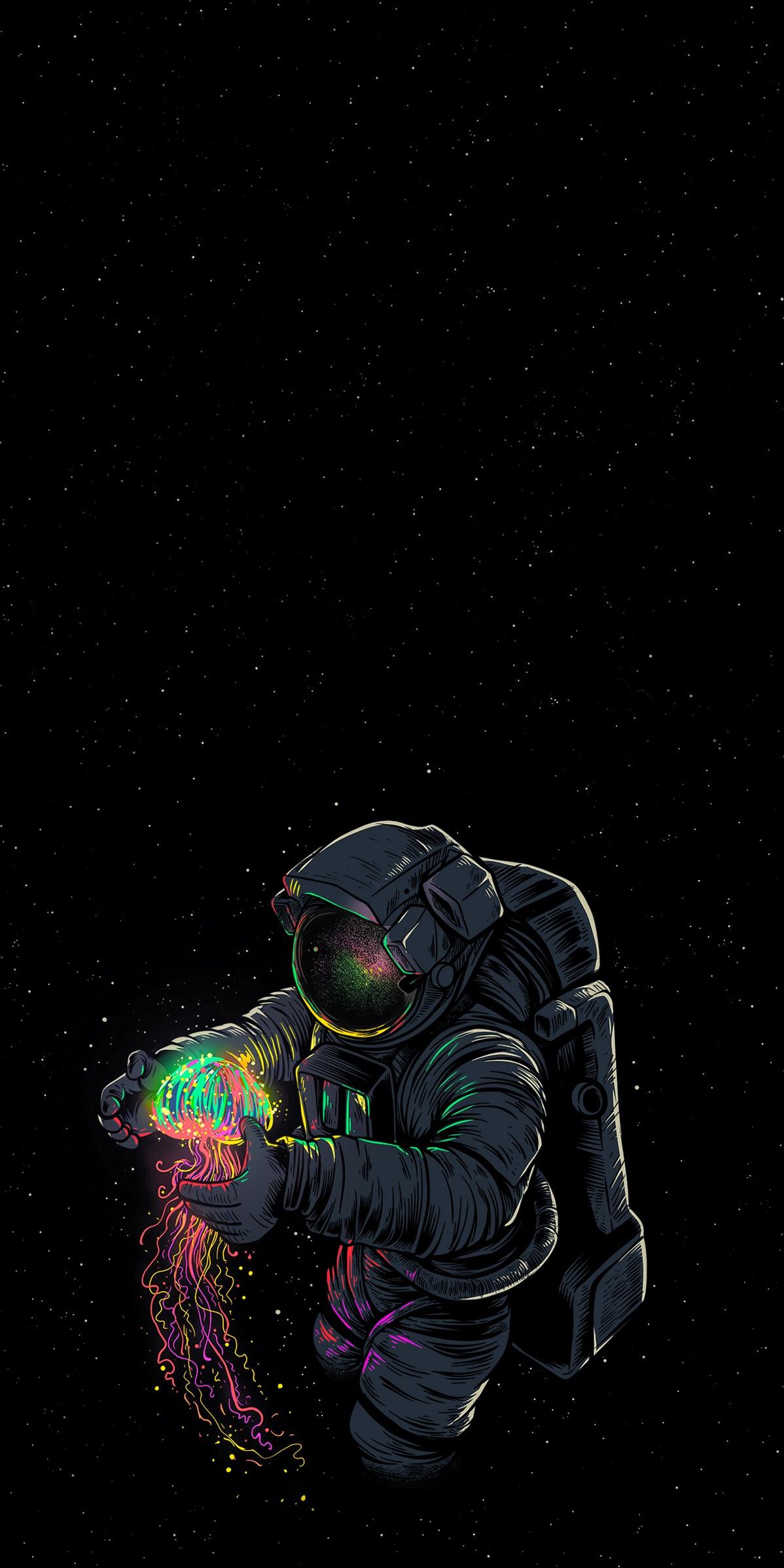 Astronauta con oggetto luminoso, 1198x2395 Verticale, OnePlus