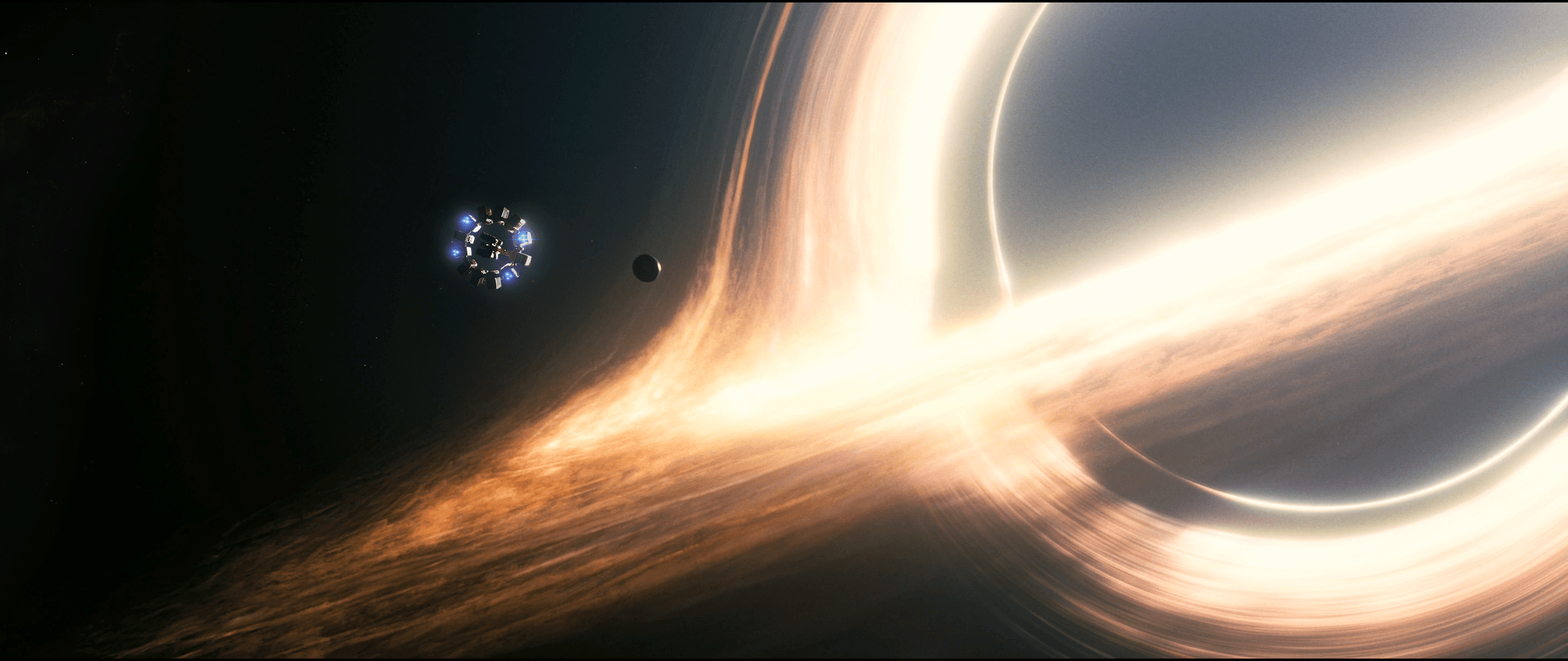 Buco nero Interstellar spazio, 2560x1080 Panoramico, Dual Screen