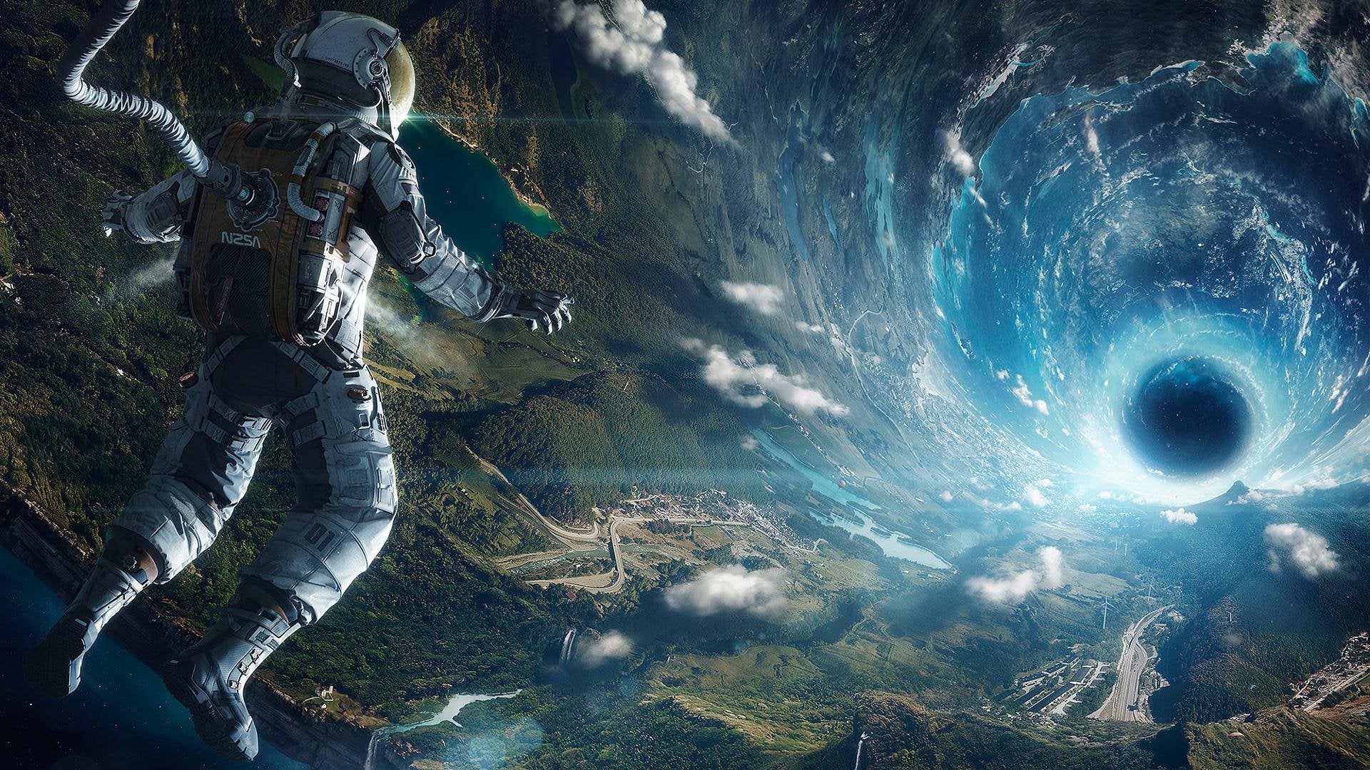 Astronauta buco nero Interstellar, 1920x1080 Full HD 1080p, Desktop