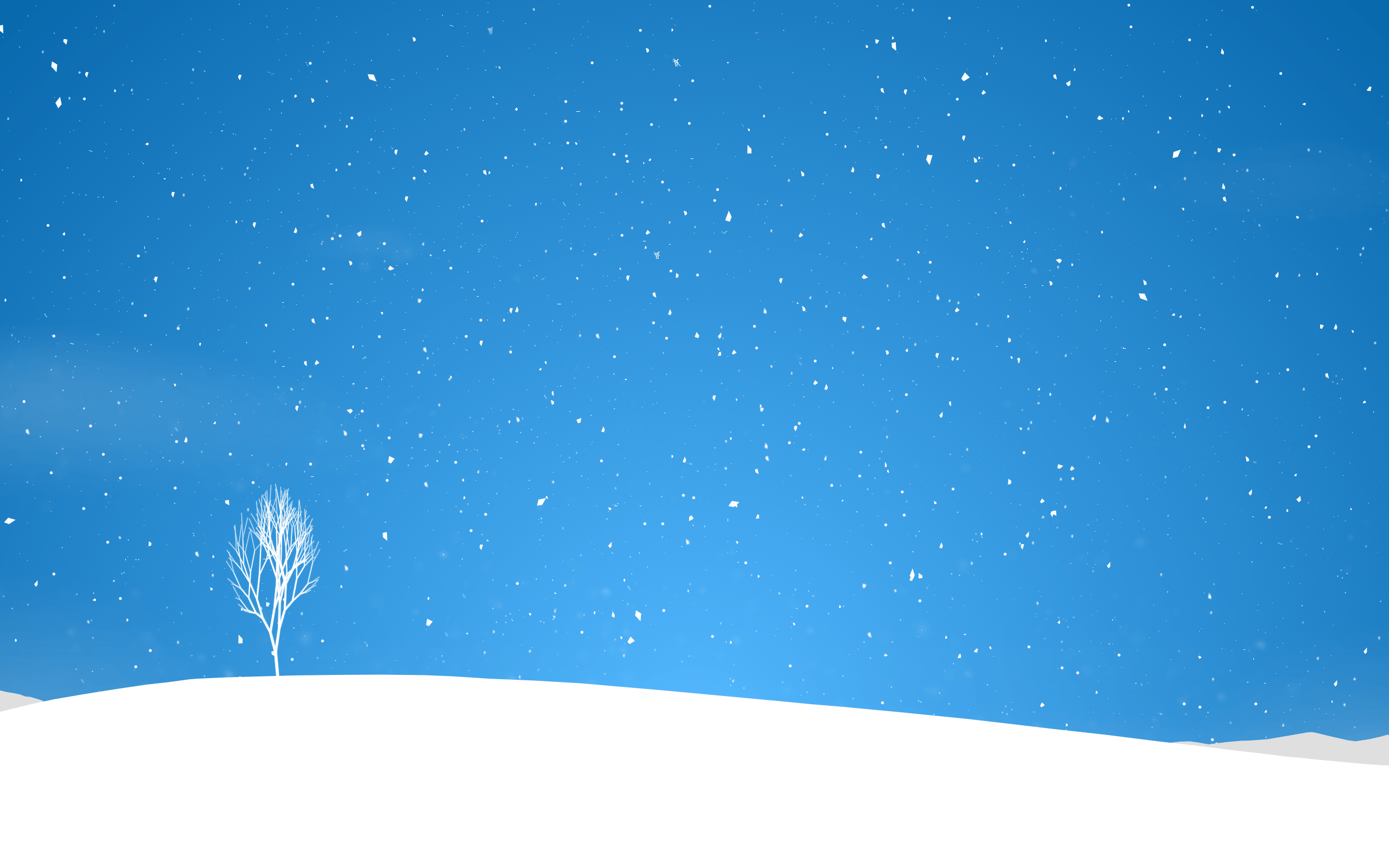 Albero solitario neve blu, 2560x1600 2K, Desktop