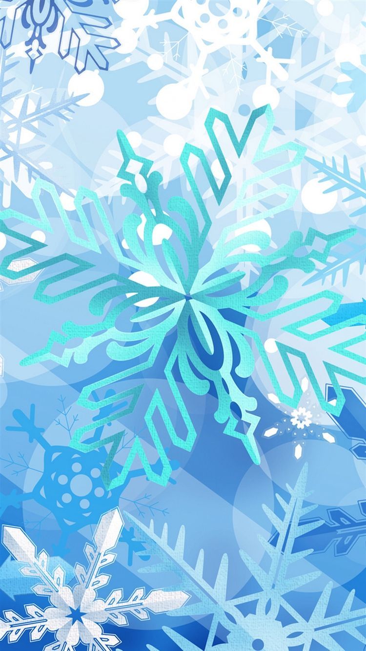 Fiocchi di neve astratti blu, 750x1334 Full HD Verticale, Smartphone
