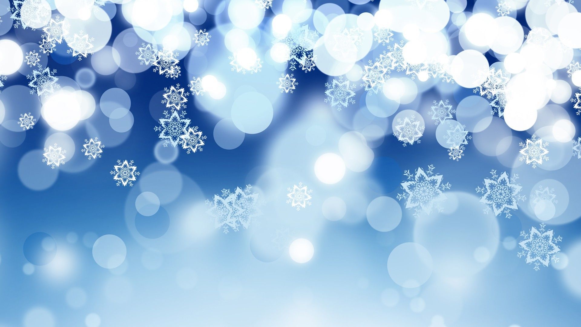 Fiocchi di neve bokeh blu, 1920x1080 1080p, Laptop