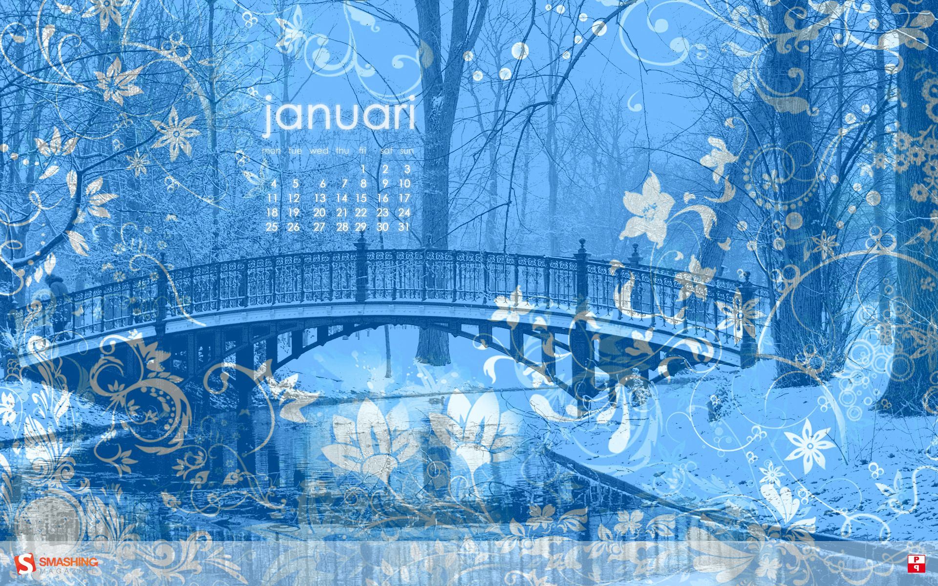 Ponte invernale blu decorativo, 1920x1200 Full HD+, iMac