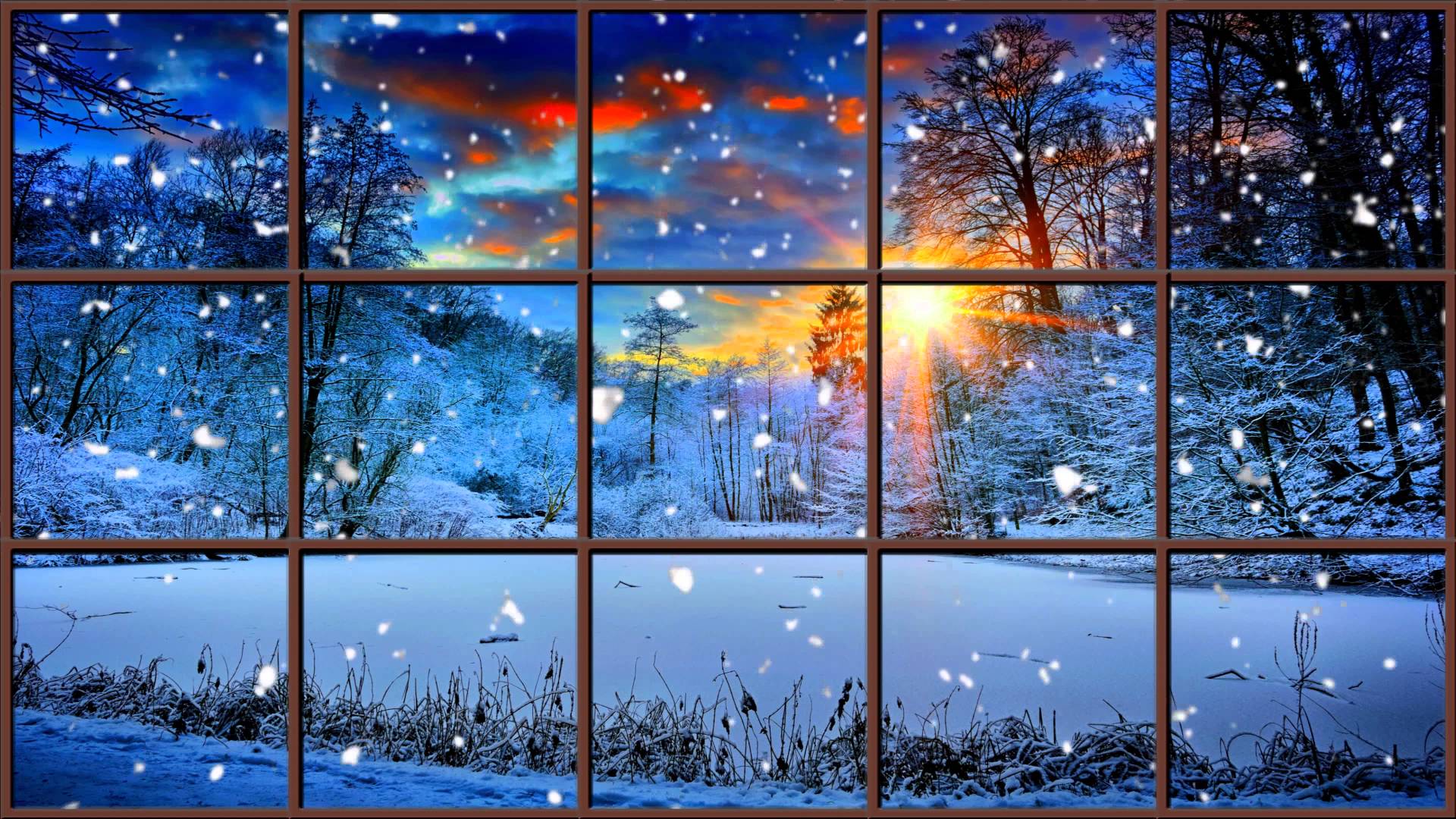 Finestra su paesaggio invernale astratto, 1920x1080 1080p, Laptop