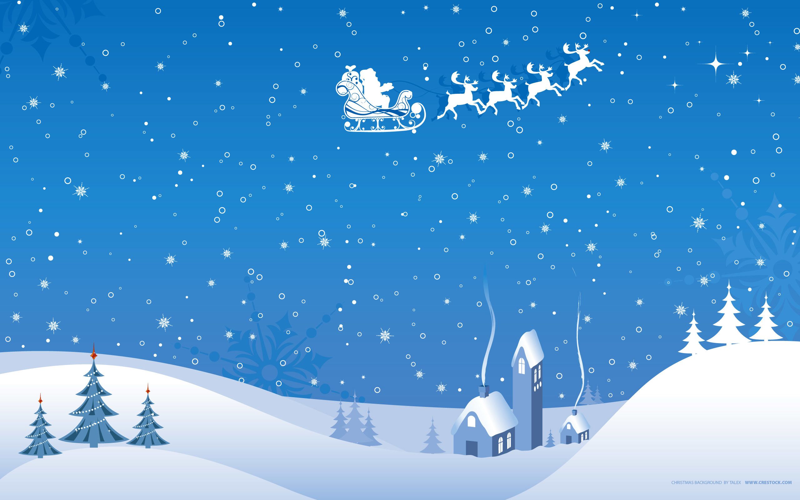 Slitta Babbo Natale paesaggio innevato, 2560x1600 2K+, Laptop
