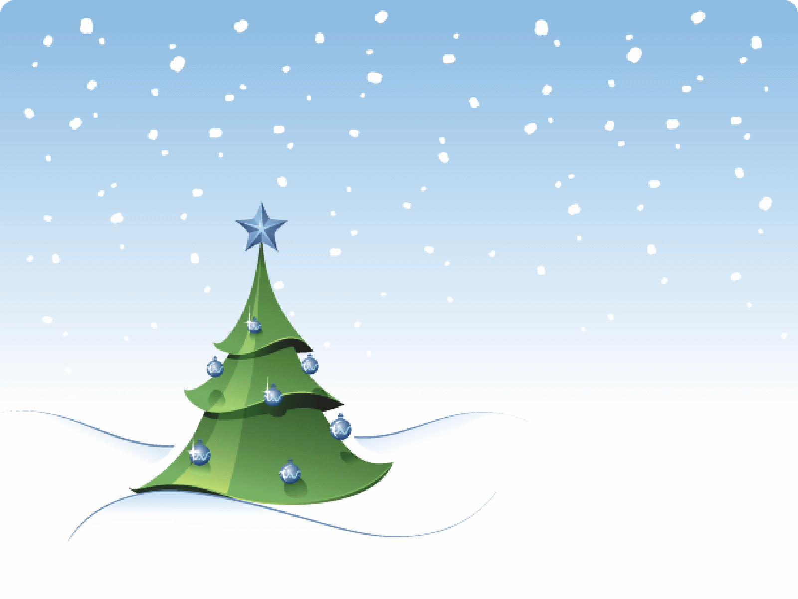 Albero di Natale cartone animato neve, 1600x1200 HD, PC
