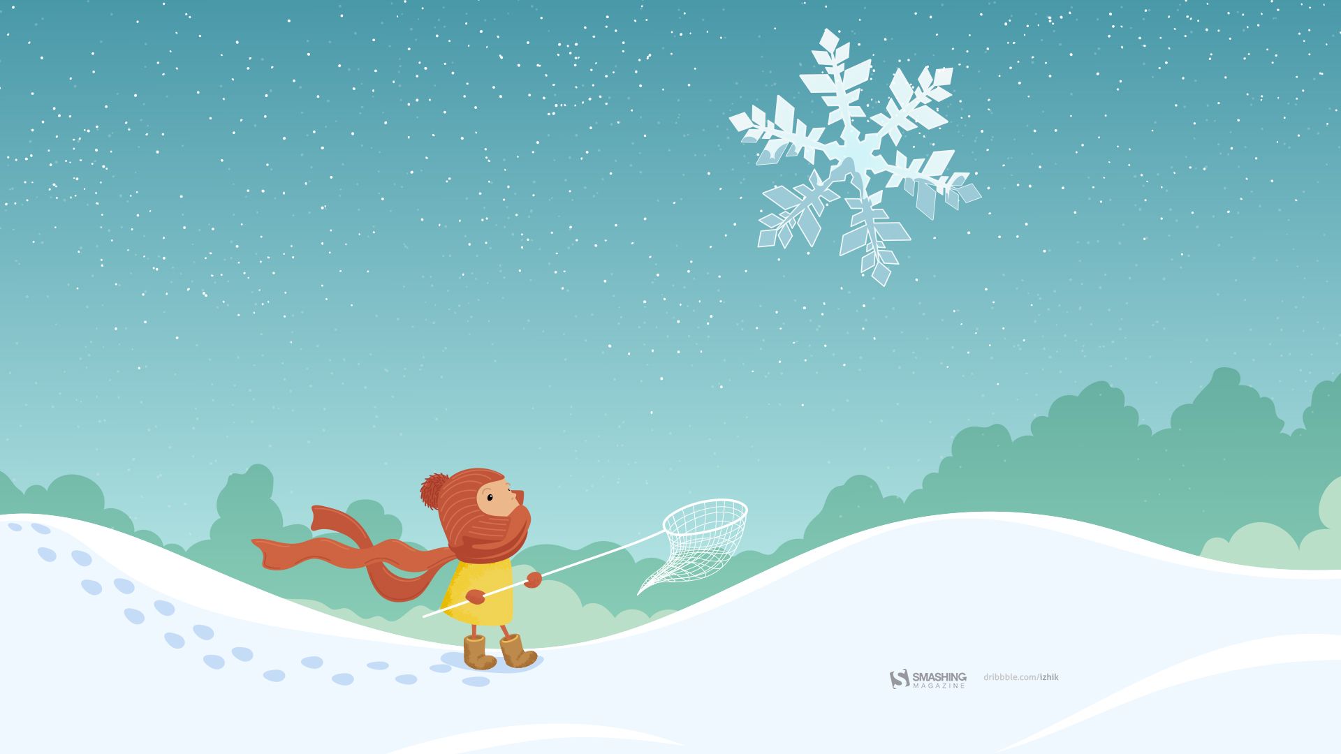 bambino cartone con retino neve, 1920x1080 1080p, PC
