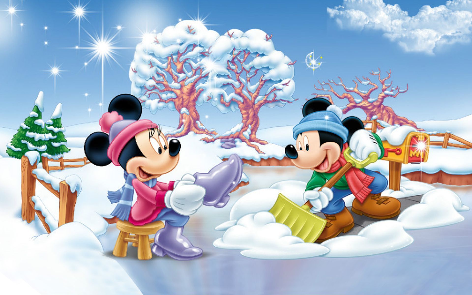 Mickey e Minnie nella neve, Minnie Mouse, 1920x1200 Full HD+, Desktop
