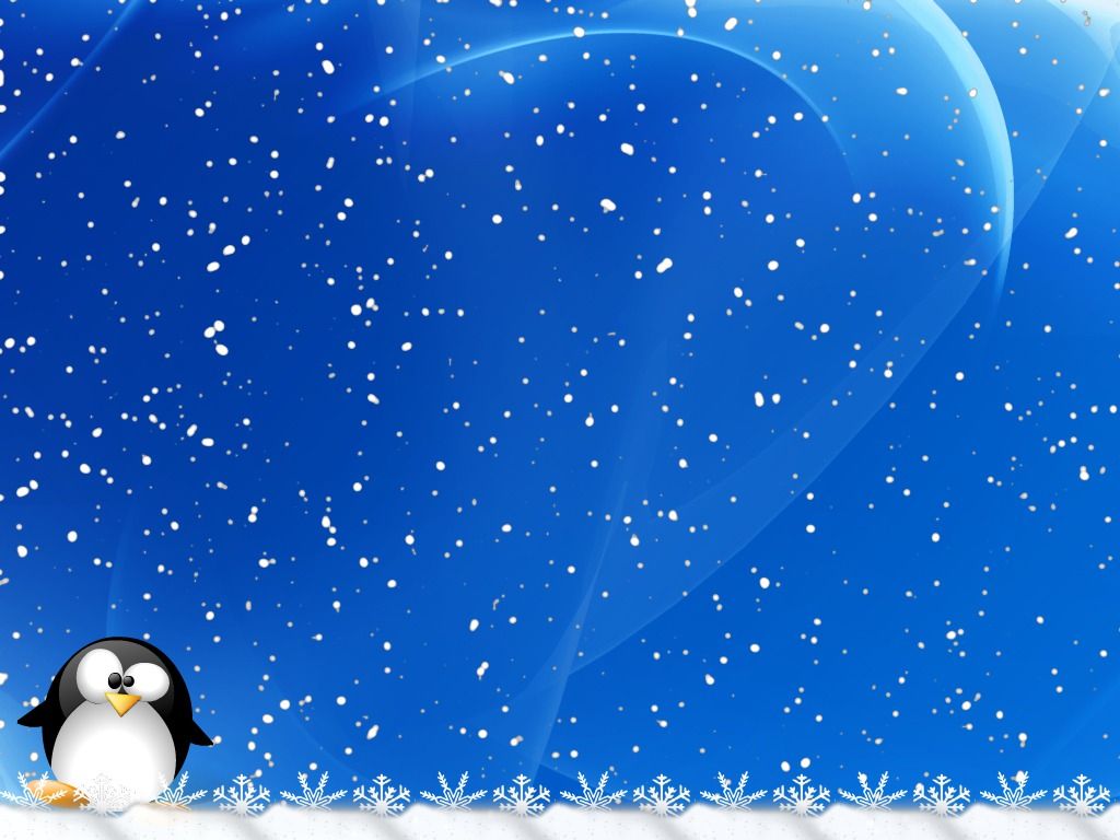 Pinguino cartone animato nella neve, 1024x768 HD, Desktop
