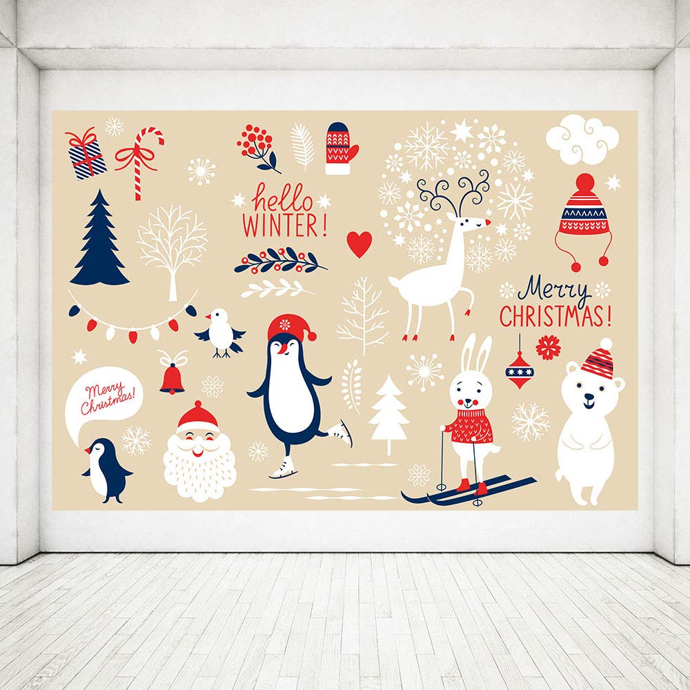 Sfondo natalizio cartone animato pinguino renna, 1000x1000 HD, PC