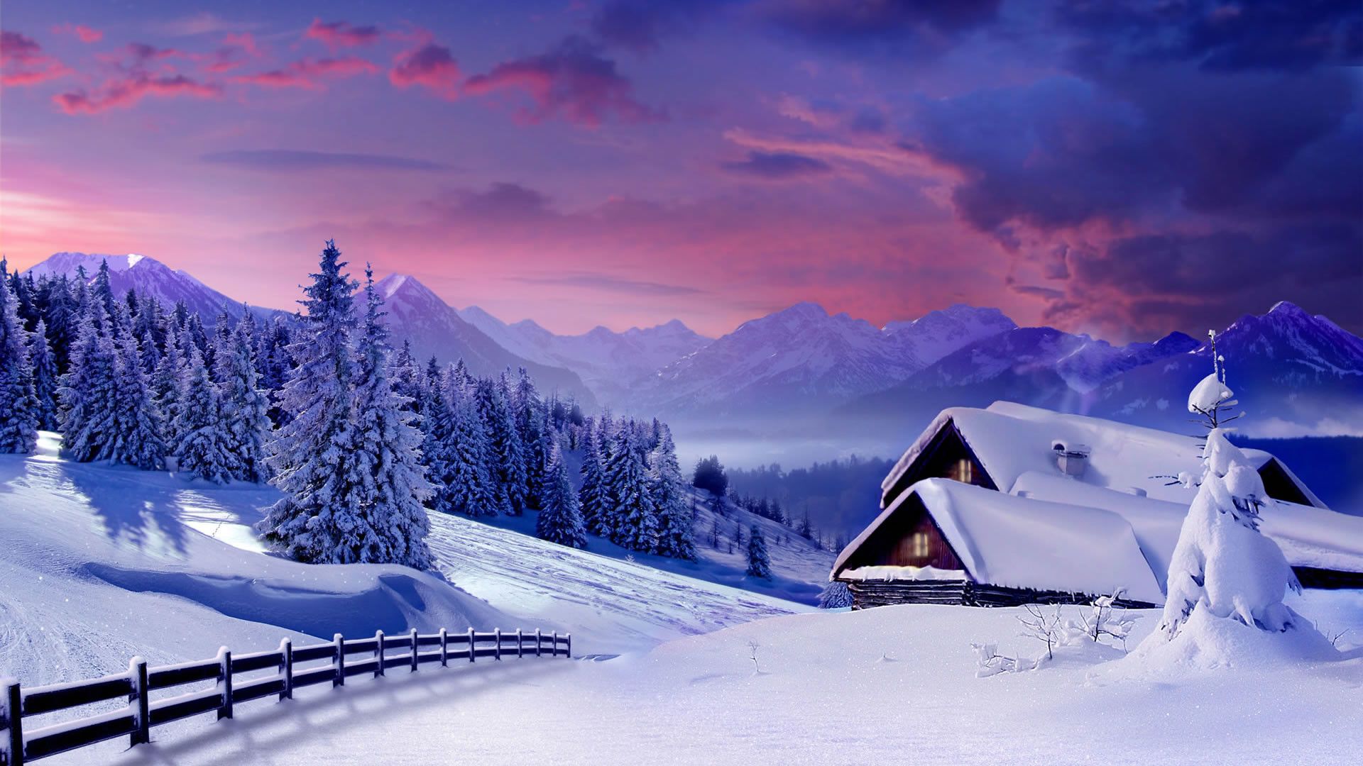 Paesaggio invernale montano innevato, 1920x1080 1080p, PC Desktop