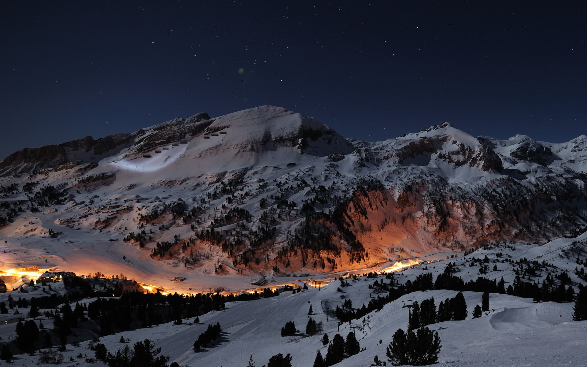 Montagne innevate di notte, 1920x1200 Full HD+ WUXGA, PC Desktop