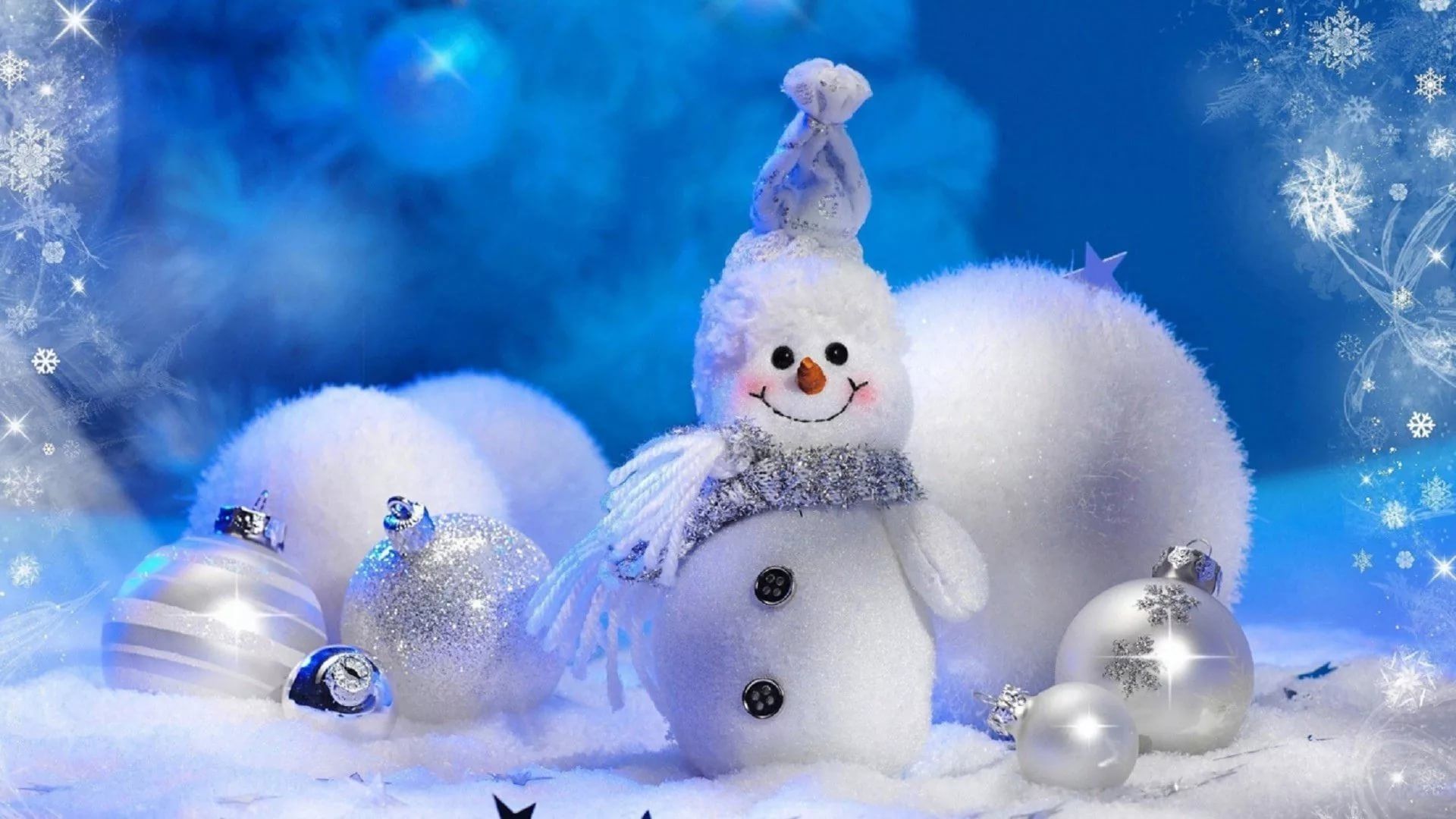 Pupazzo di neve con addobbi natalizi, 1920x1080 1080p, PC