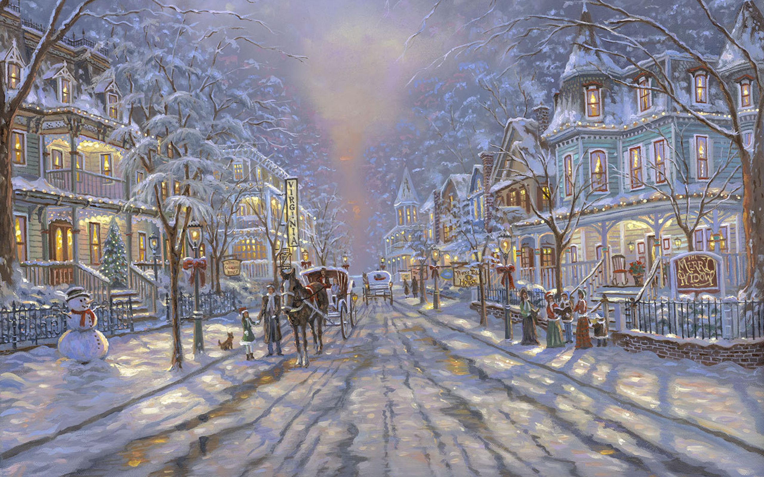 Via natalizia vittoriana innevata, 2560x1600 2K+, Desktop