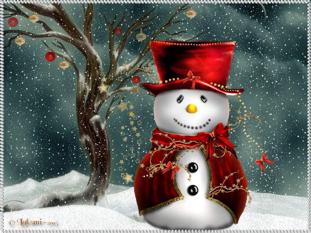 Pupazzo di neve vittoriano rosso, 1024x768 HD, PC