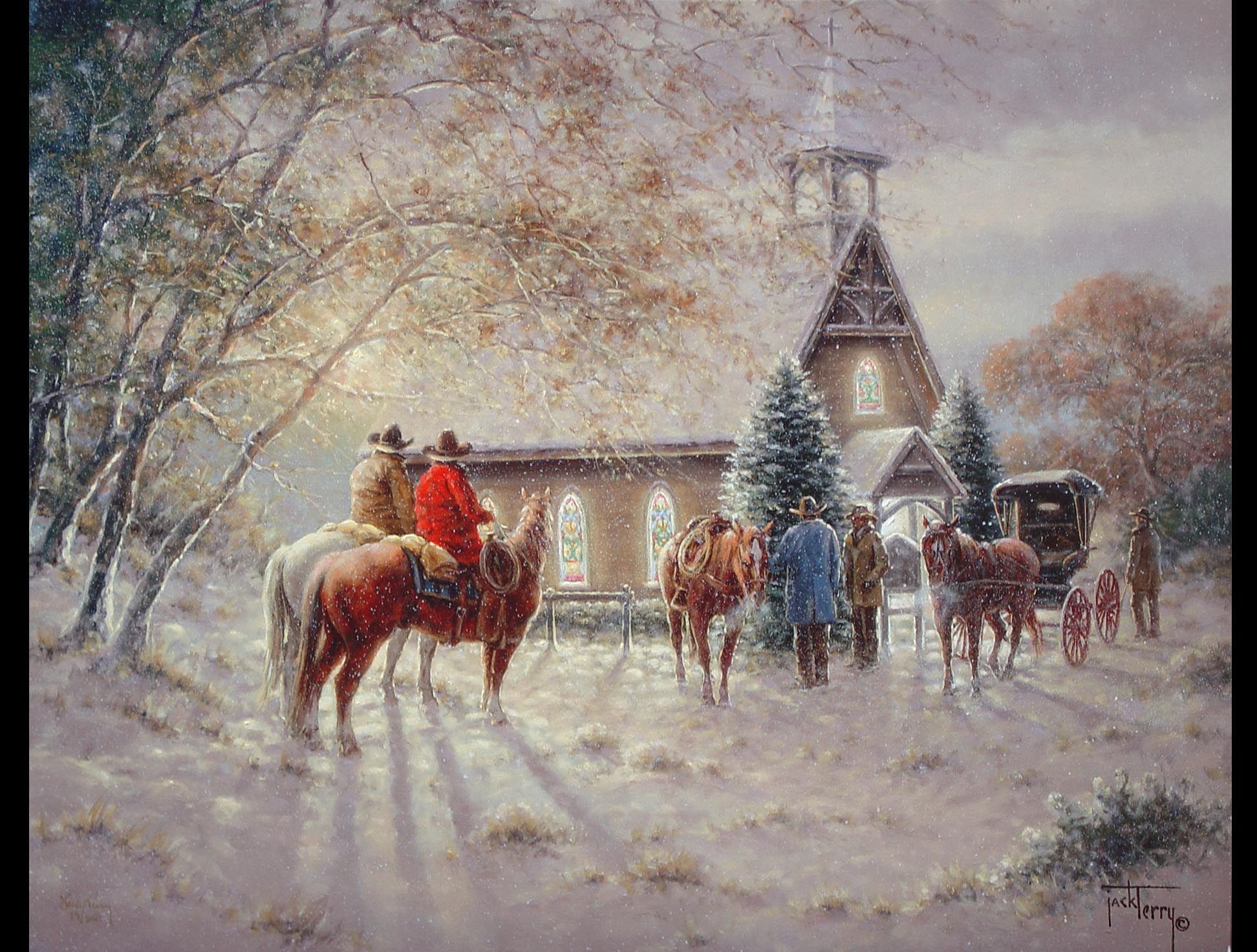 Chiesa vittoriana con neve invernale, 1944x1472 Full HD+ WUXGA, iMac