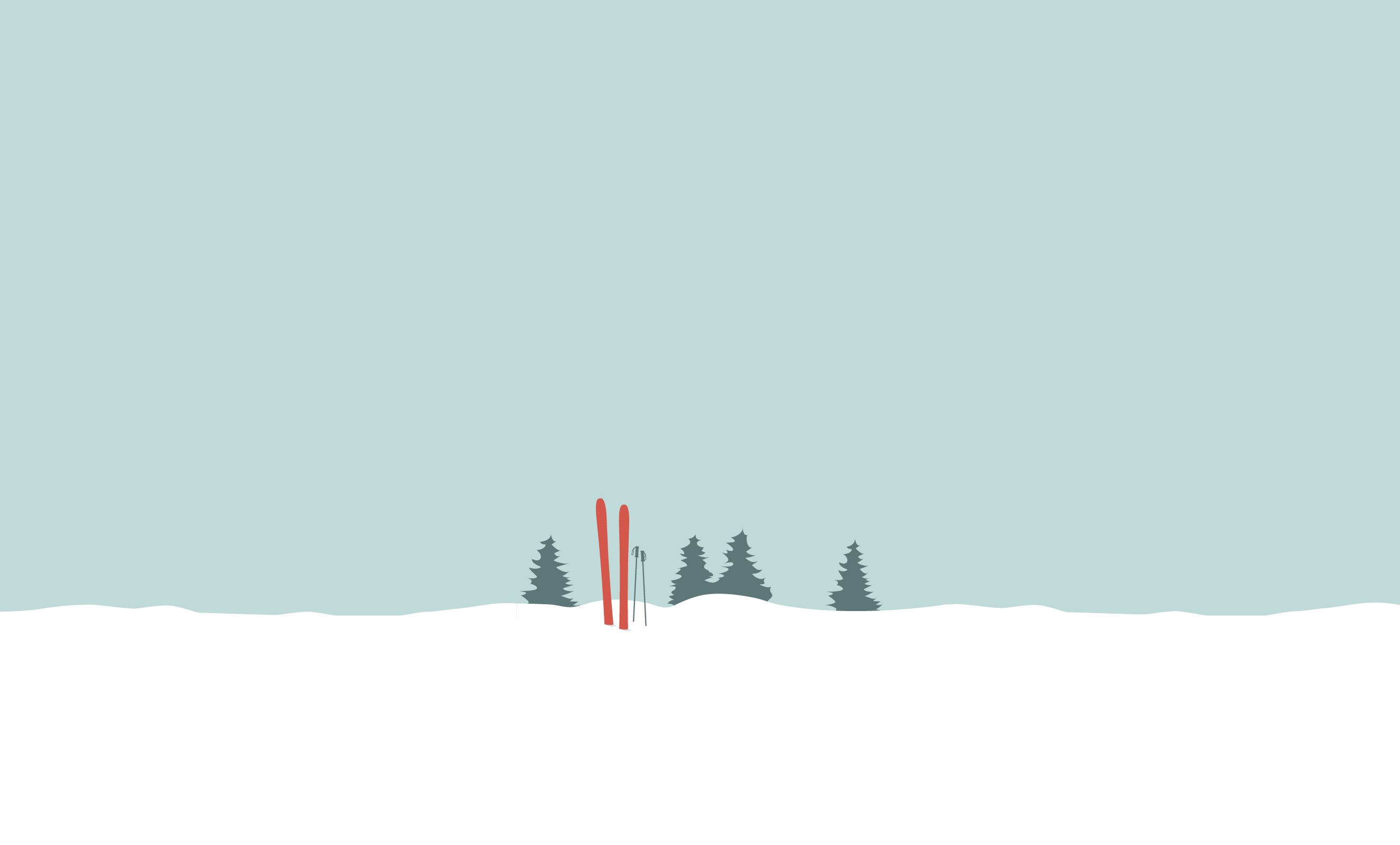 Sci rossi minimalisti neve, 2650x1600 WQXGA, Desktop