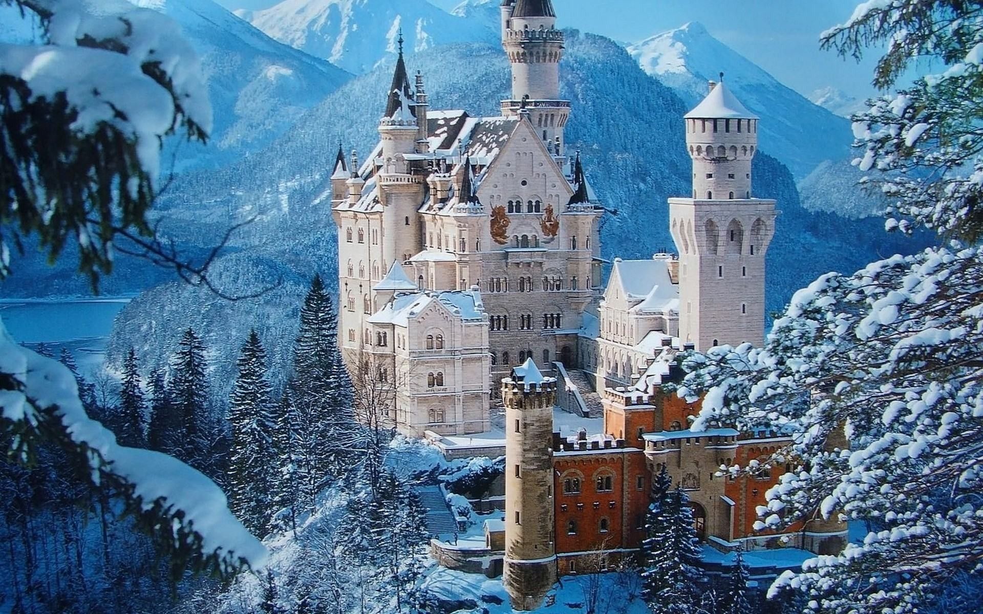 Castello Neuschwanstein neve invernale, 1920x1200 WUXGA, PC Desktop