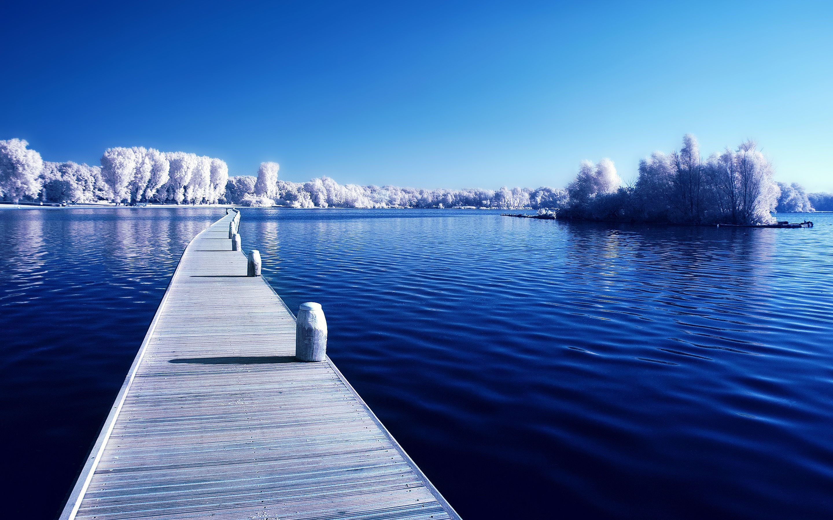 Molo lago invernale innevato, 2880x1800 WQXGA, Monitor Gaming