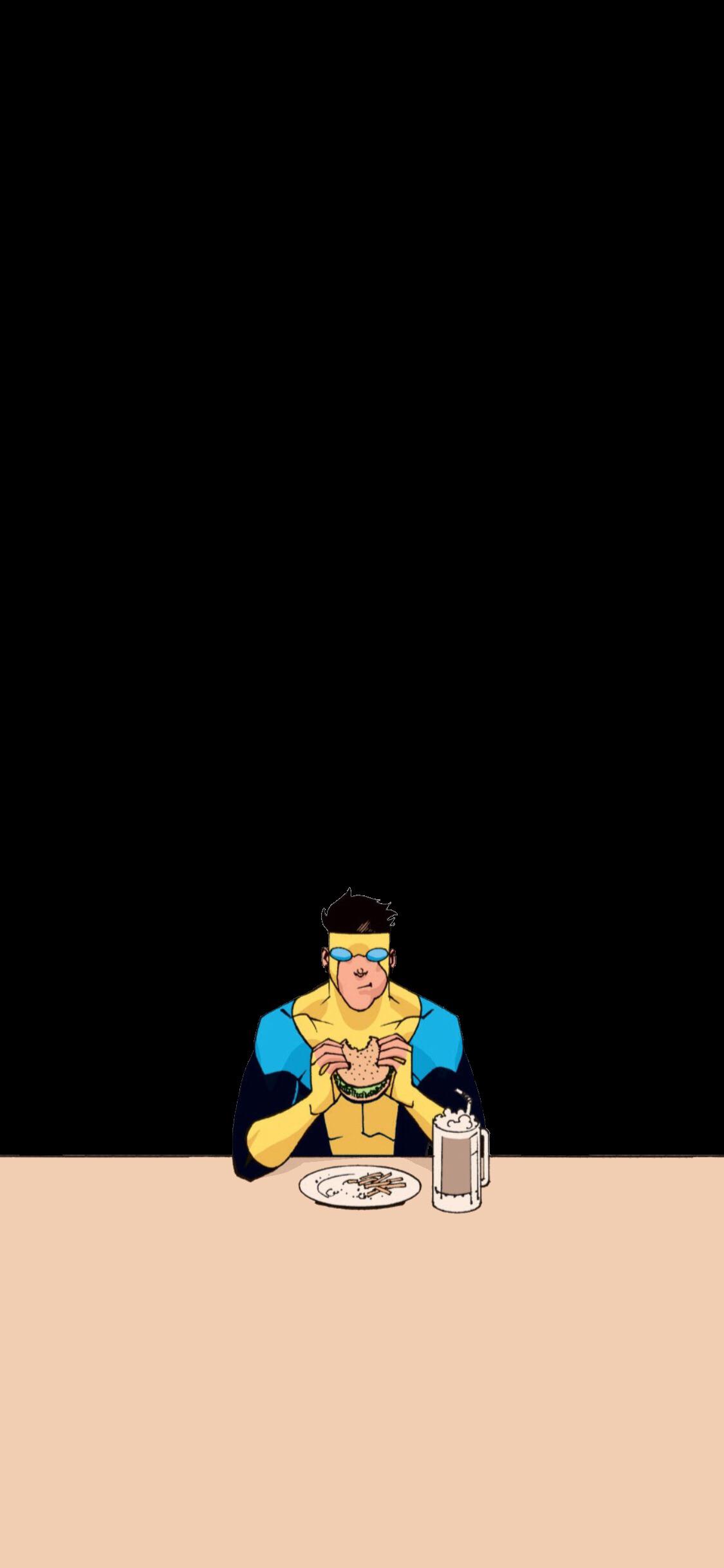 Invincible personaggio a tavola, 1125x2436 Verticale, Telefono