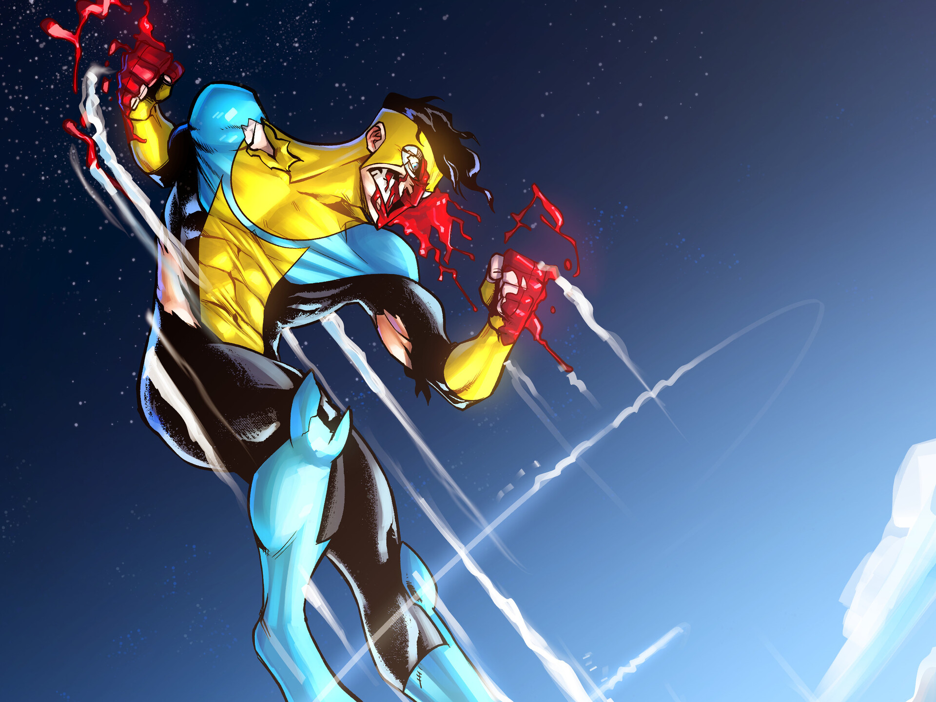 Invincible in volo insanguinato, 1920x1440 WUXGA, Desktop
