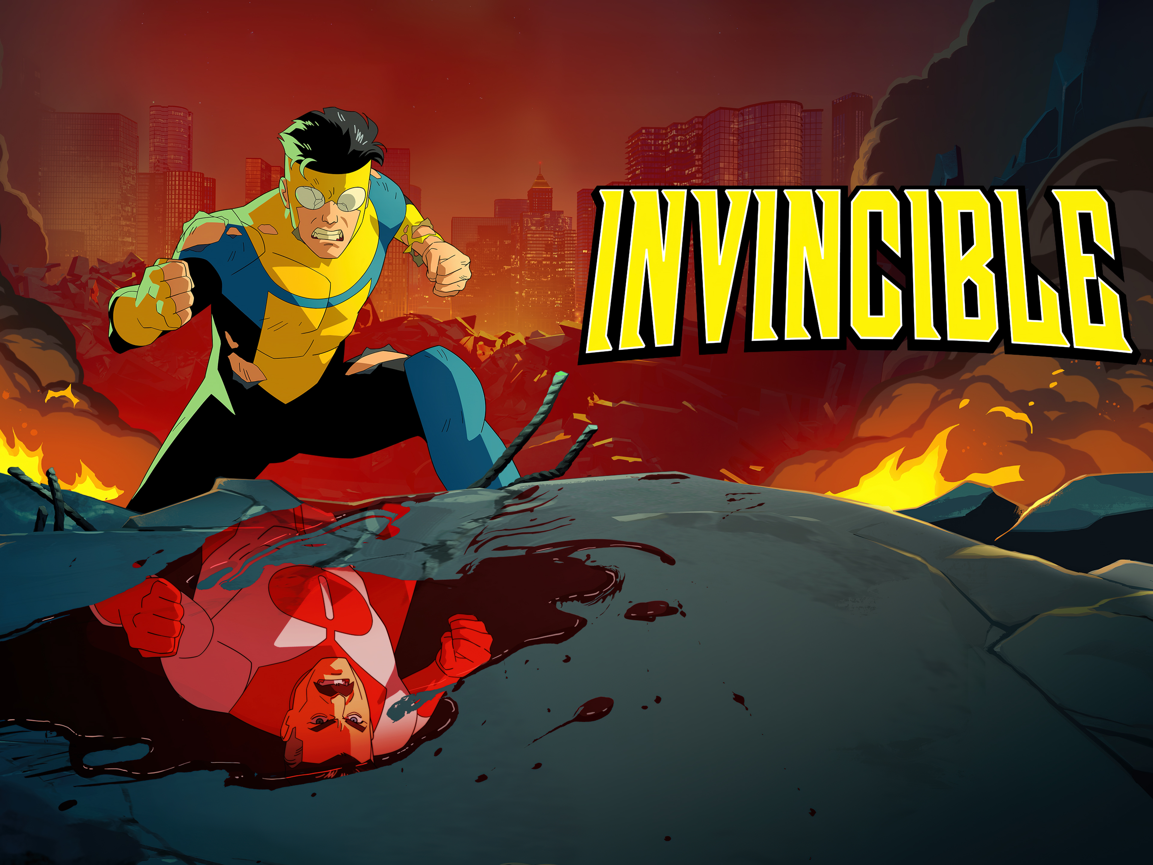 Invincible personaggio combattimento fumo, 3840x2880 4K Ultra HD, Monitor 4K