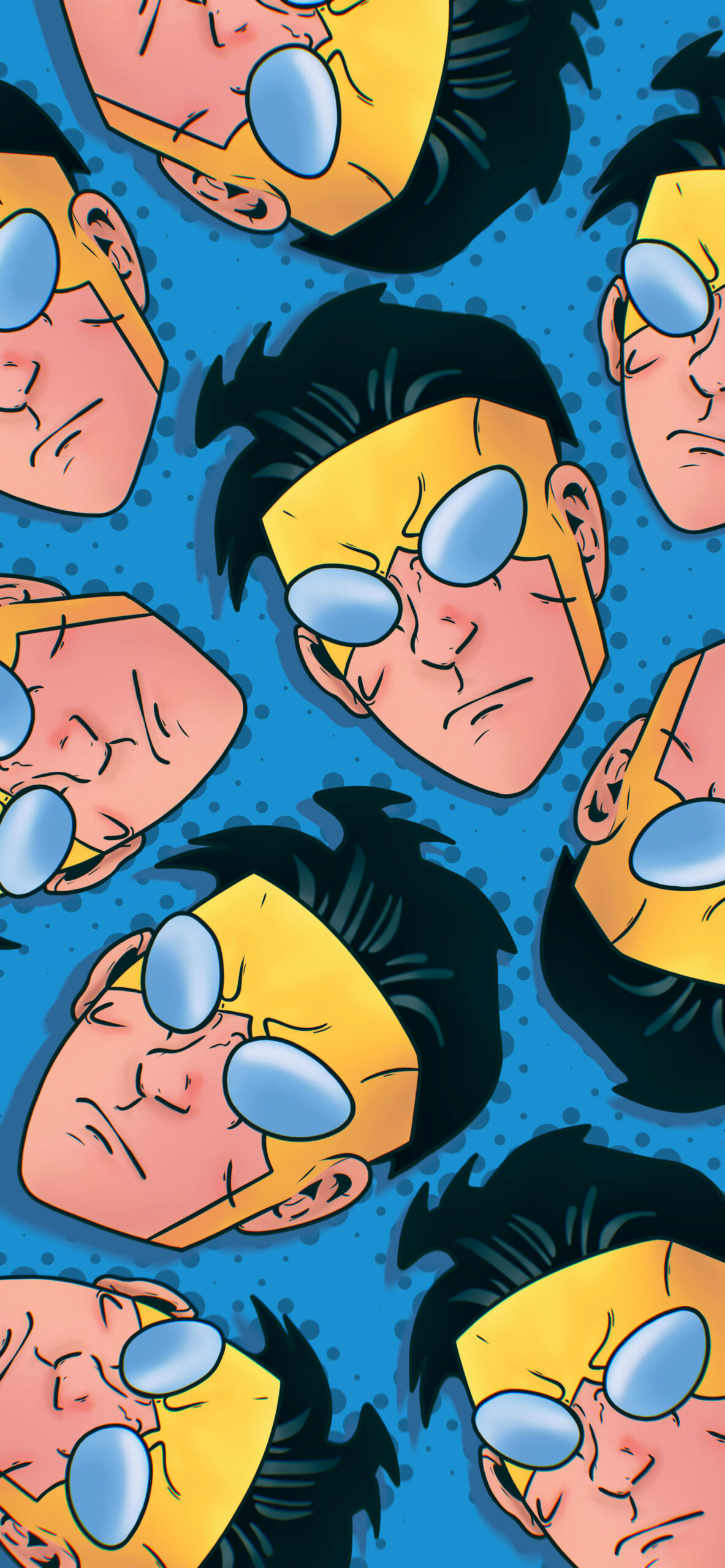 Invincible pattern volti maschera, 1183x2560 Verticale, Telefono