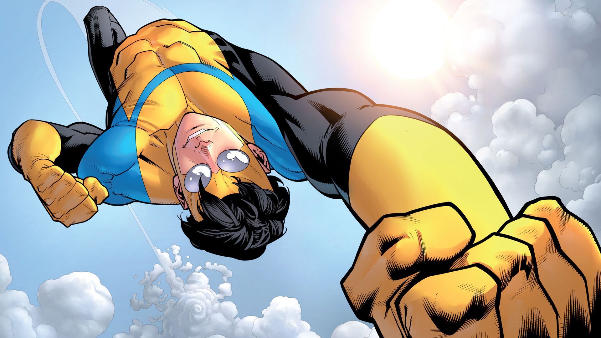Invincible in volo, fumetto, 1920x1080 1080p, Laptop