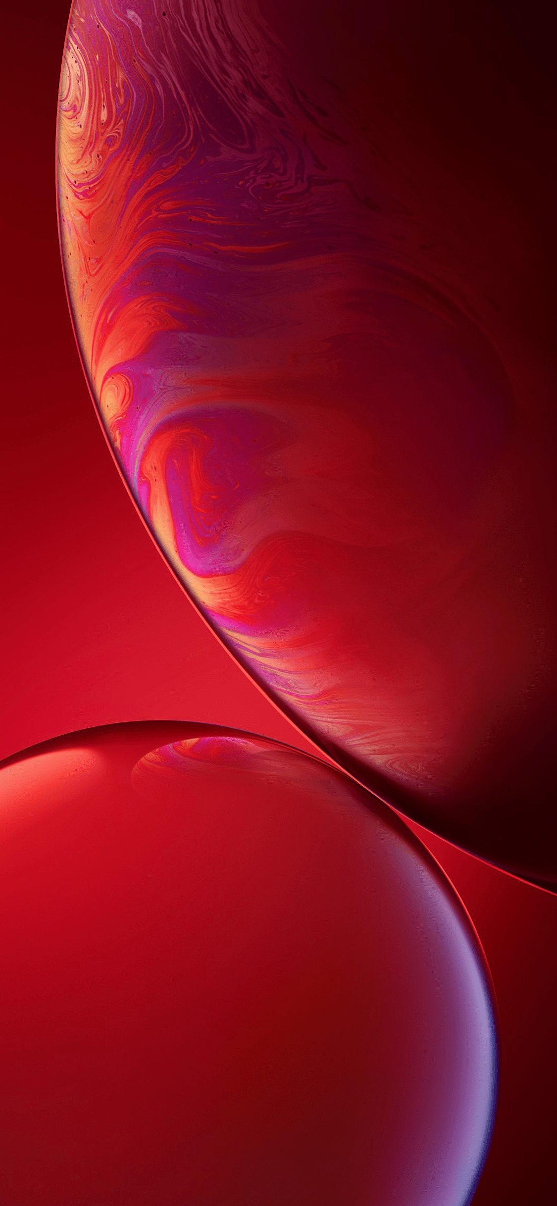 Bolle astratte rosse iridescenti, 1125x2436 Full HD Verticale, Smartphone