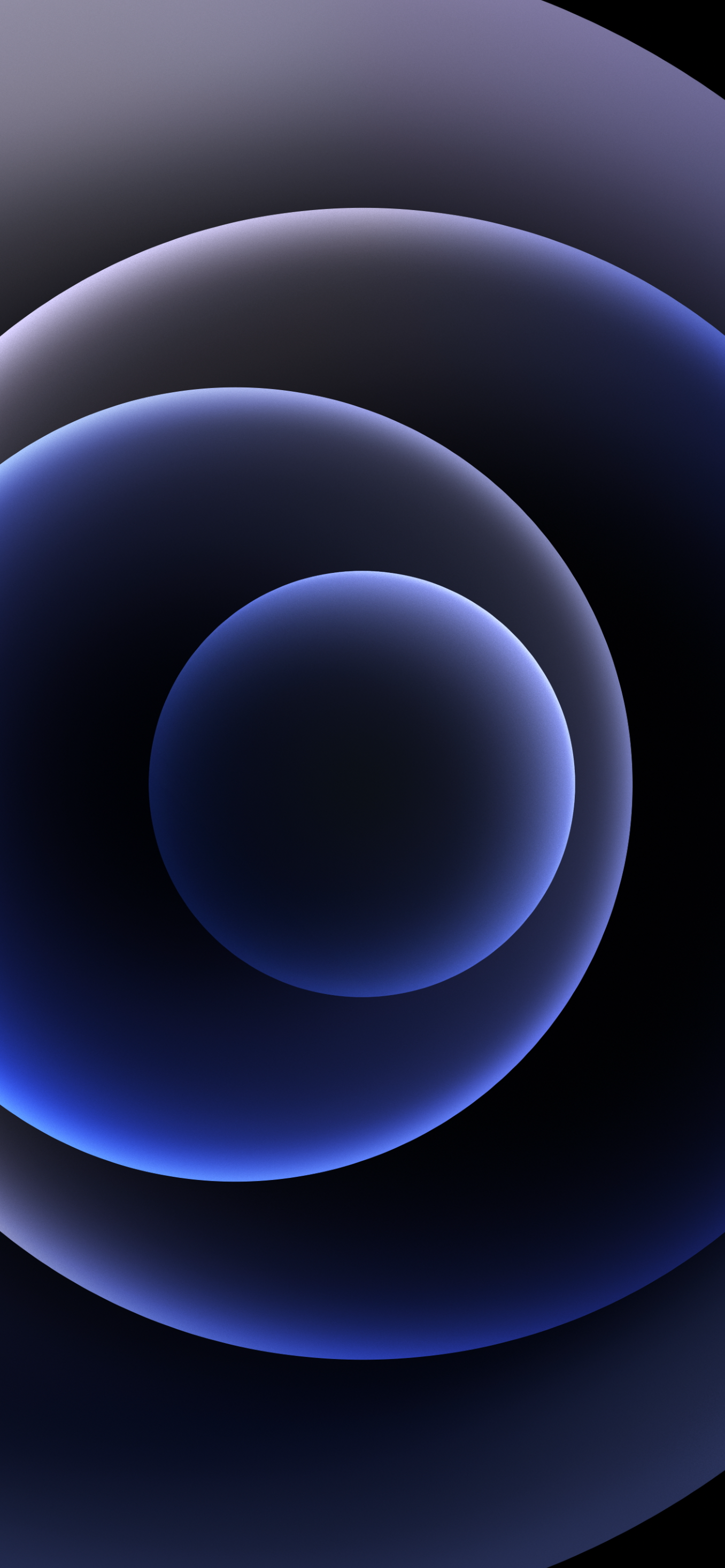 Cerchi concentrici blu astratti, 1356x2934 Verticale, Telefono