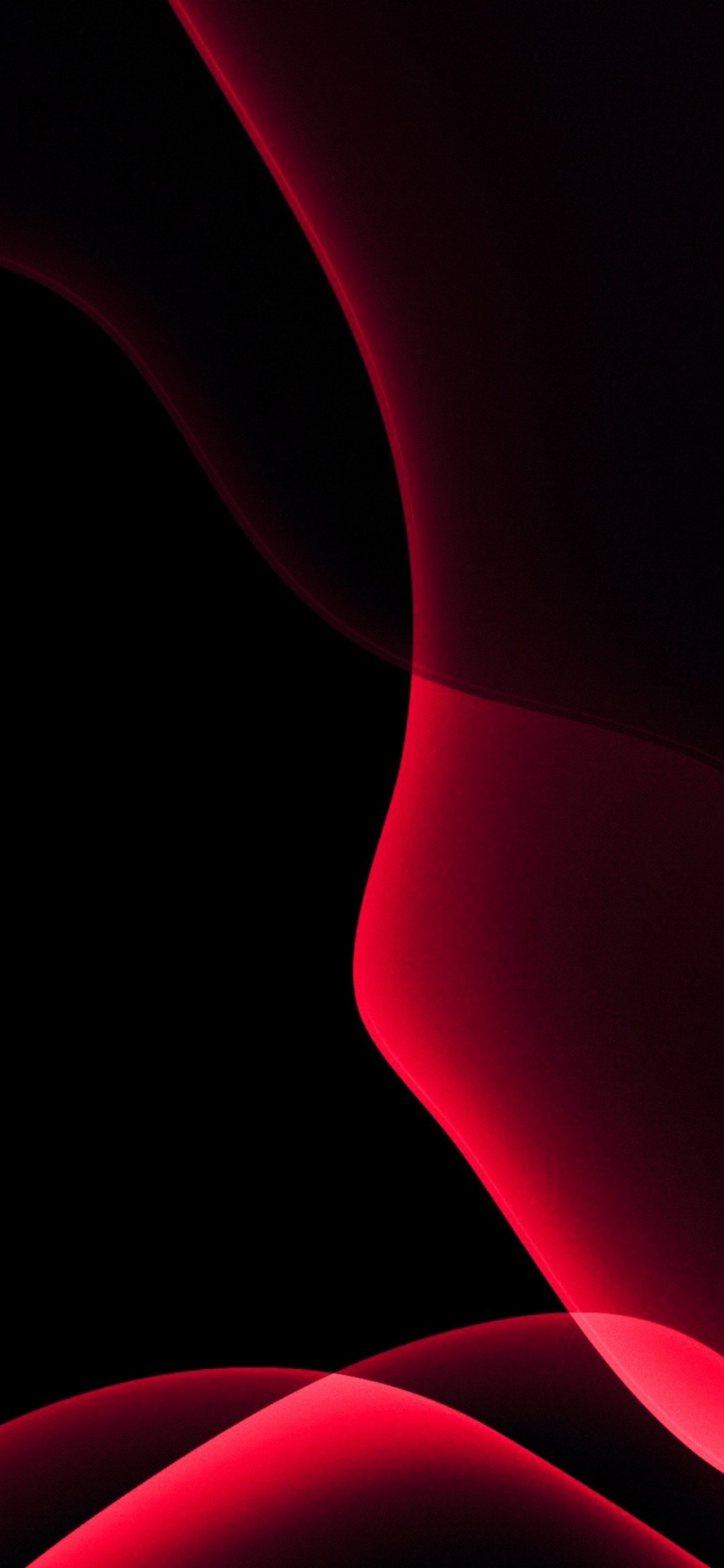 Onde astratte rosse su nero, 1242x2688 Verticale, Mobile