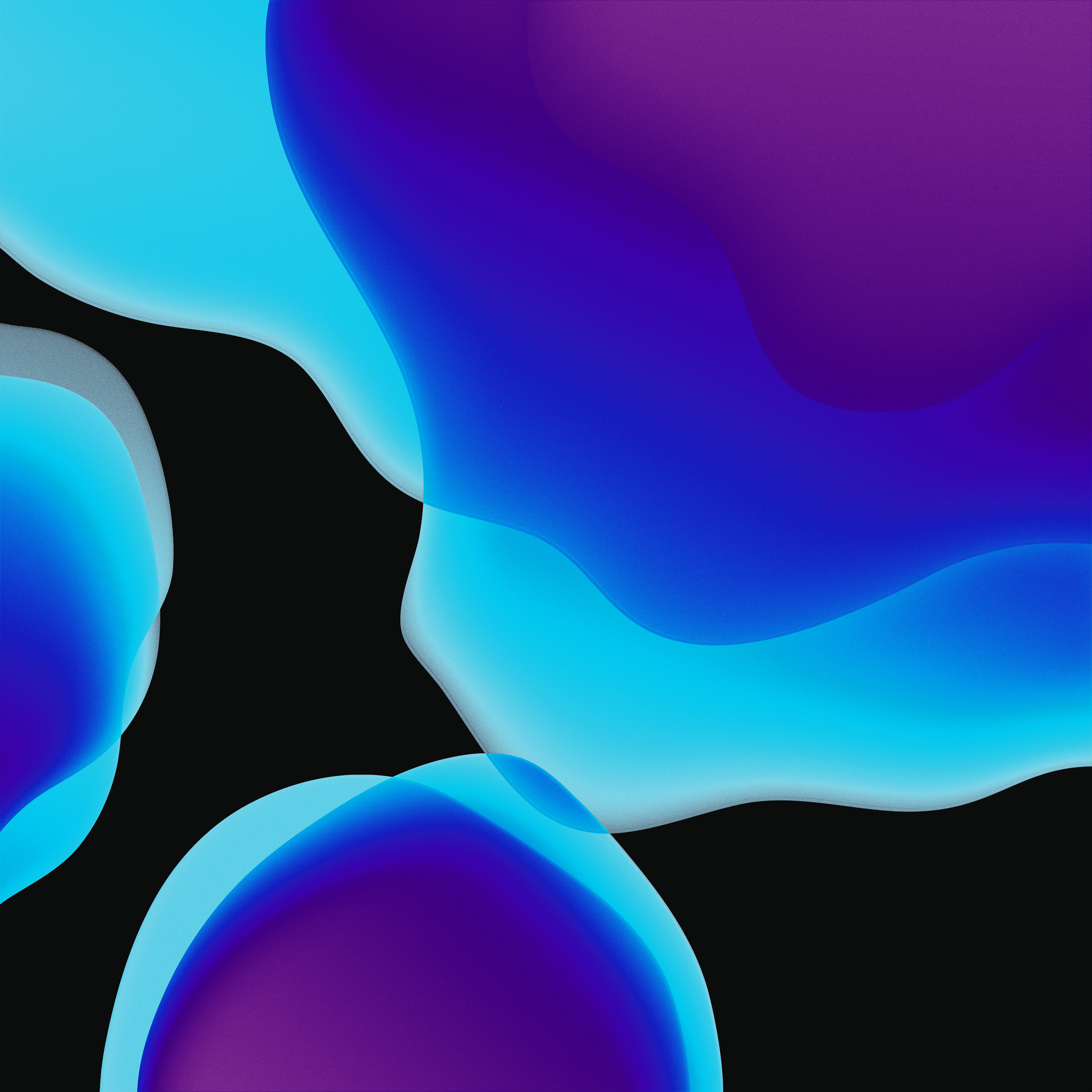 Forme fluide blu e viola, 3000x3000 2K, Desktop