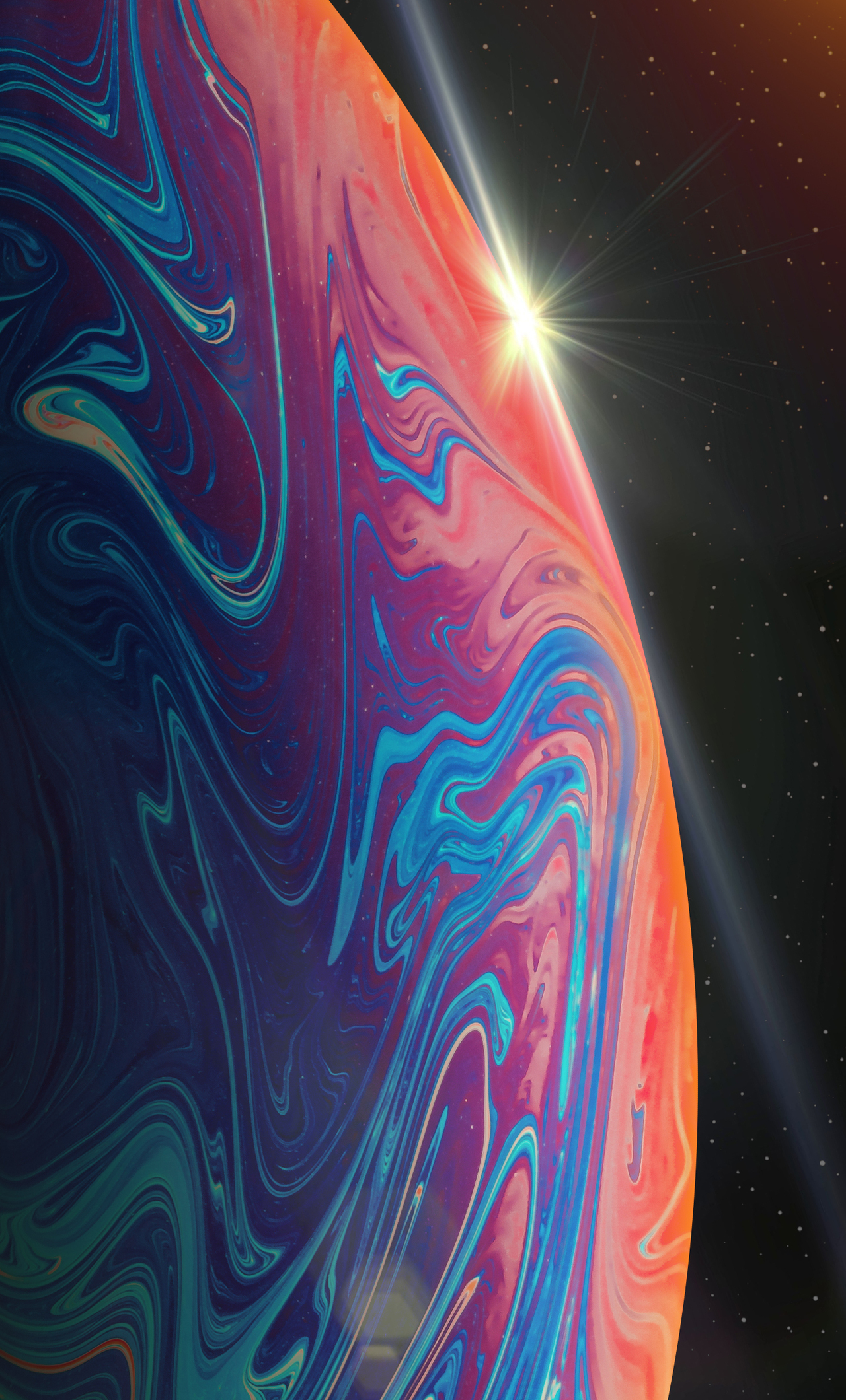 Sfera astratta iOS colorata, 1280x2120 Full HD Verticale, iPhone