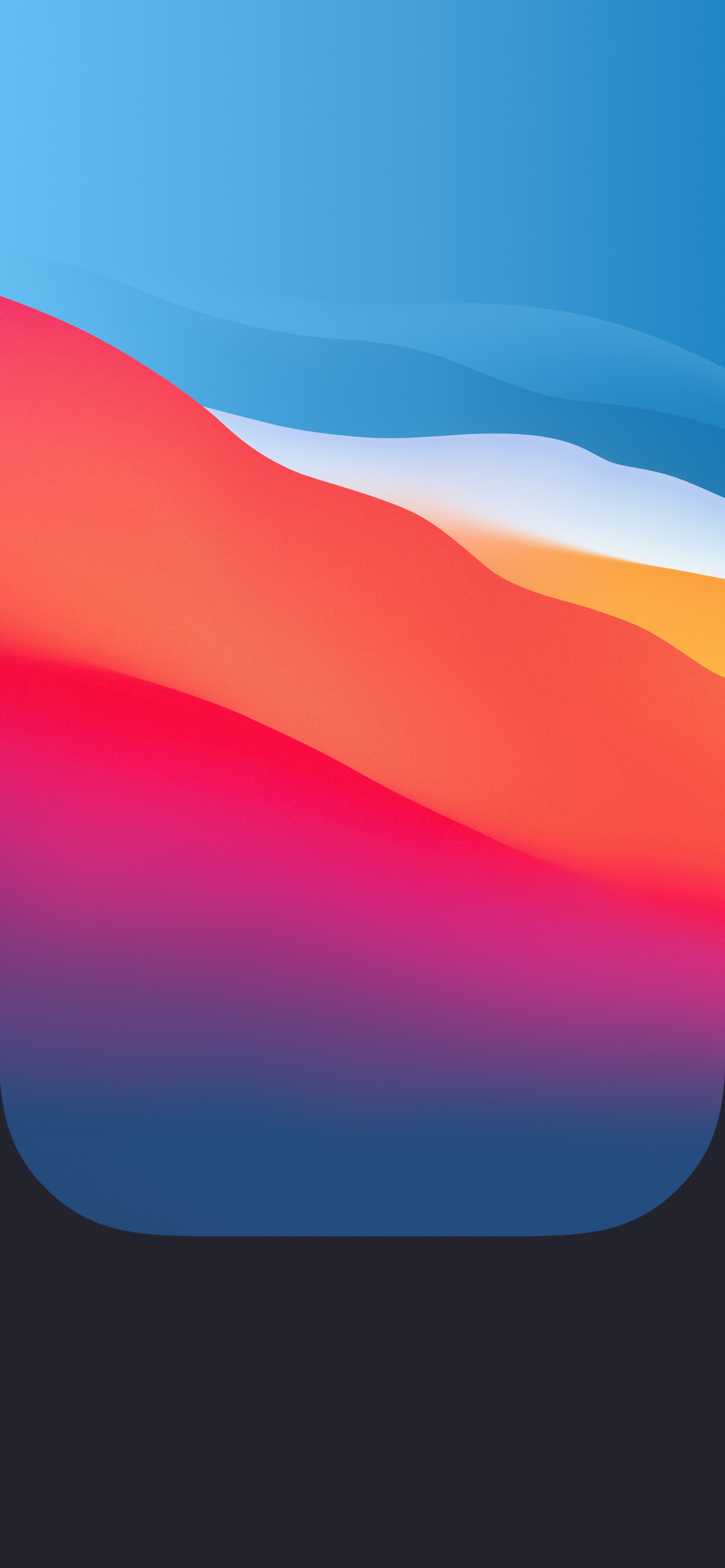Onde astratte colorate macOS, 1284x2778 Verticale, Telefono