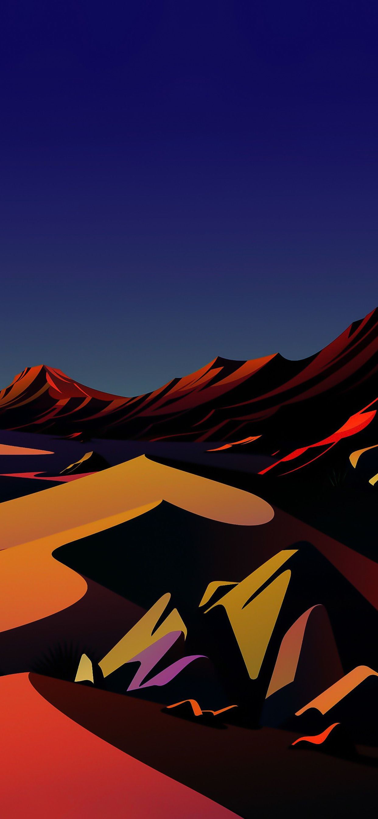 Montagne astratte al tramonto, 1242x2688 Full HD Verticale, Smartphone