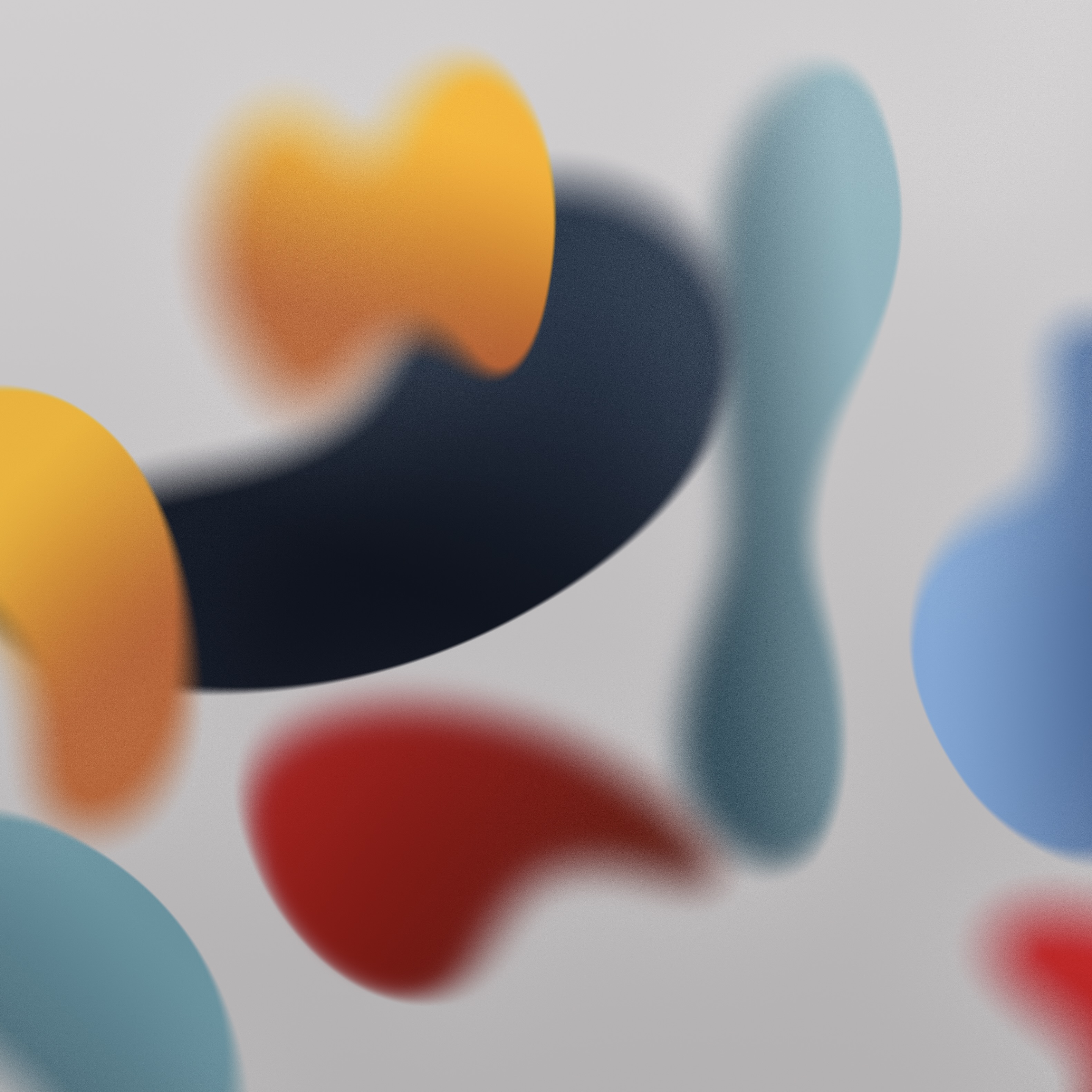 Forme astratte sfocate iOS, 3162x3162 2K, Desktop
