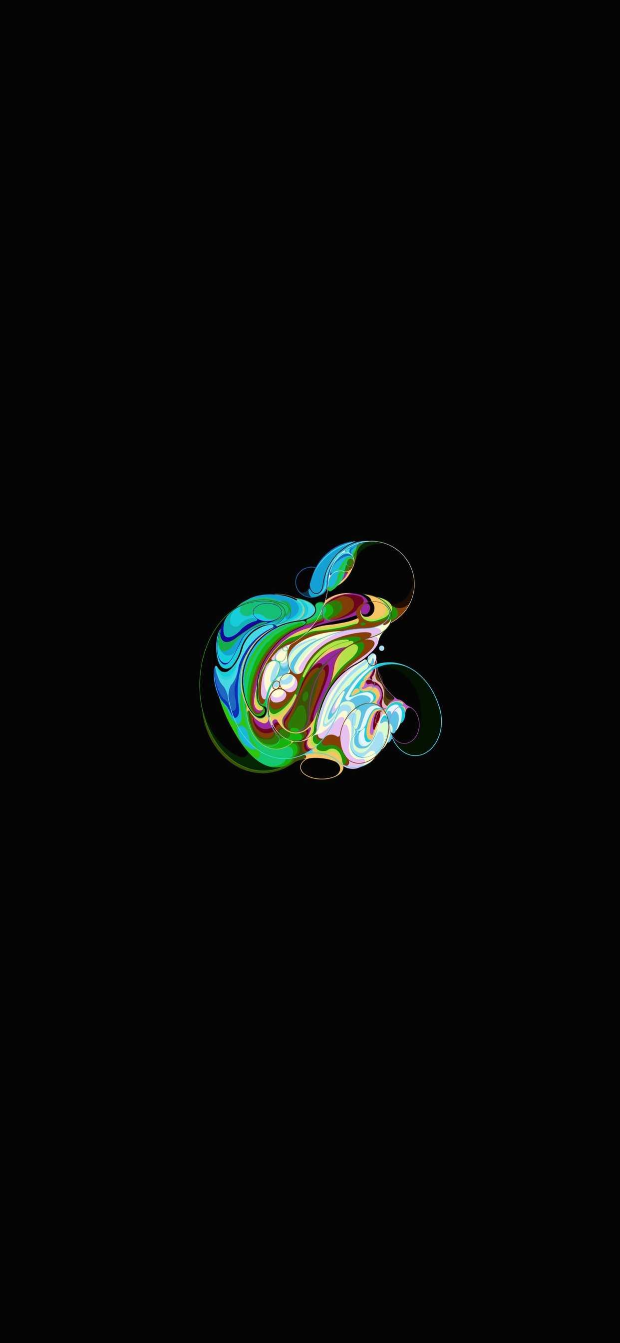 Logo Apple astratto colorato, azienda tech, 1242x2688 Verticale, Telefono